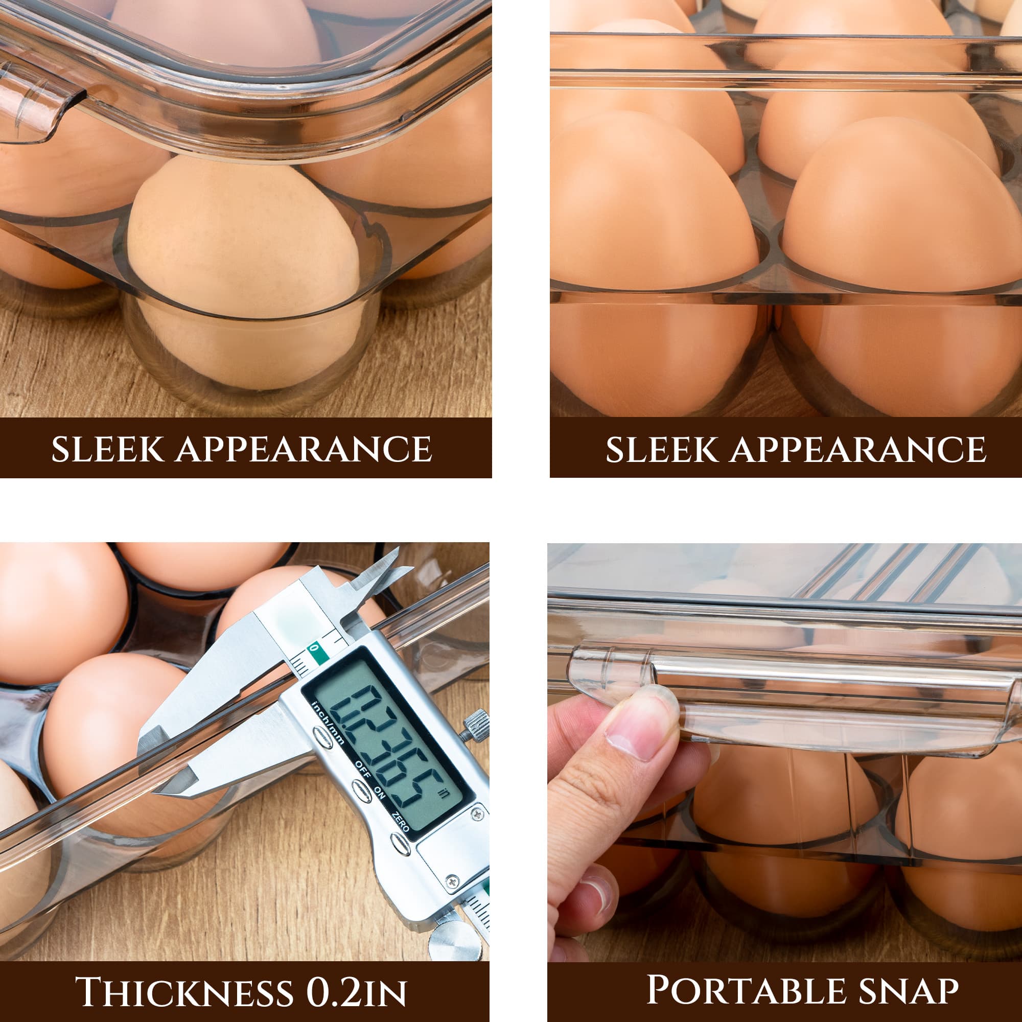 Jankings 24-Slot Egg Storage Box – Clear Stackable Refrigerator Organizer, Portable BPA-Free PP Egg Holder, Shock-Proof Fridge Container for Kitchen & Picnic - 3