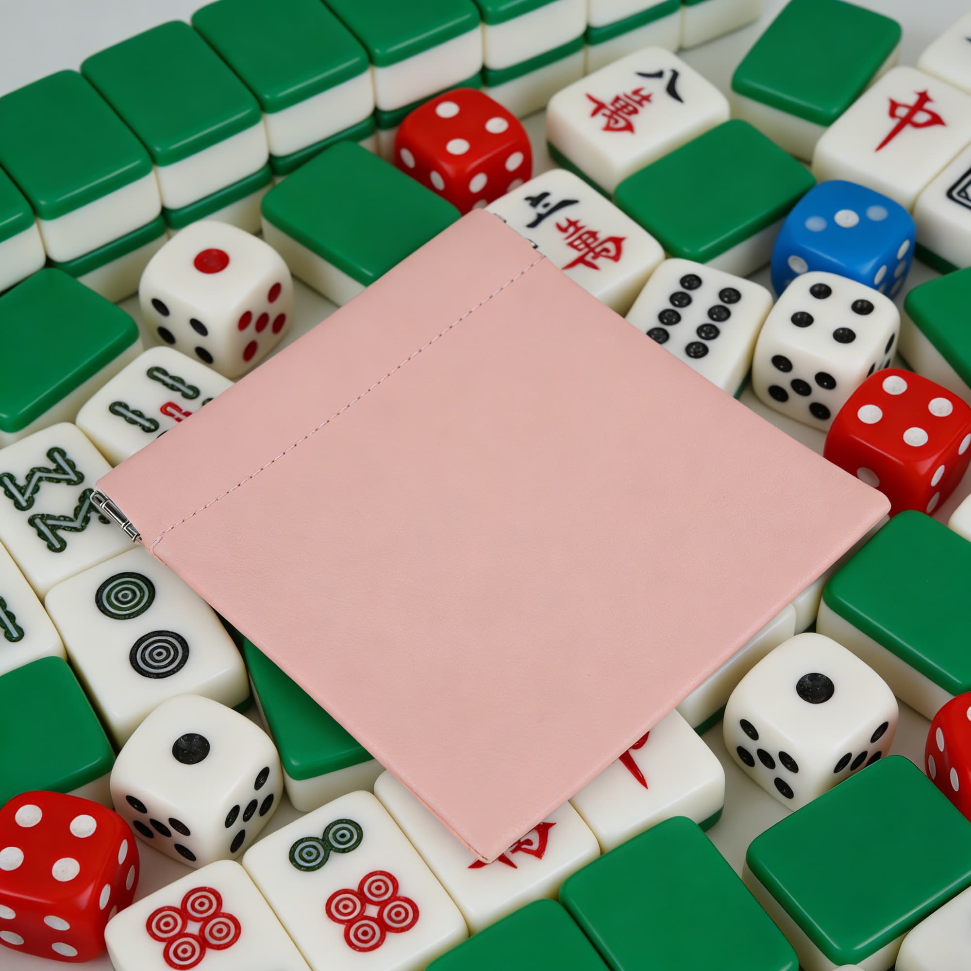 ReignSword Automatically Closing Mahjong Dice Bags, Vegan Leather Mahjong Tile Storage Pouch, Mini Coin & Dice Organizer for Family Night, Travel & Party (Pink) - 5