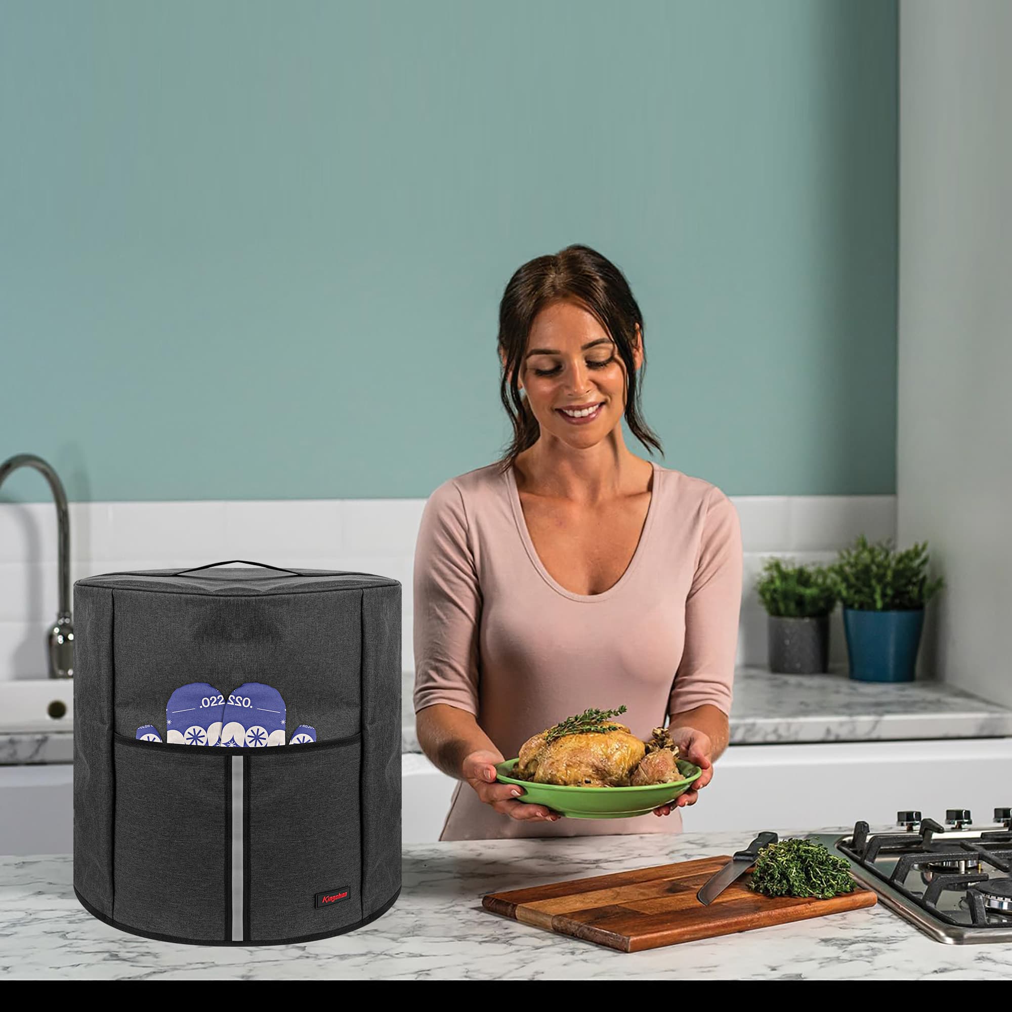 Foodi Multi-Cooker Dust Cover with Top Handle & Accessory Pocket - Compatible with ‌ MAX 15-in-1 SmartLid Multi-Cooker 7.5L Electric Pressure Cookers Protective Cover - Dark Grey (OL750UK) - 6