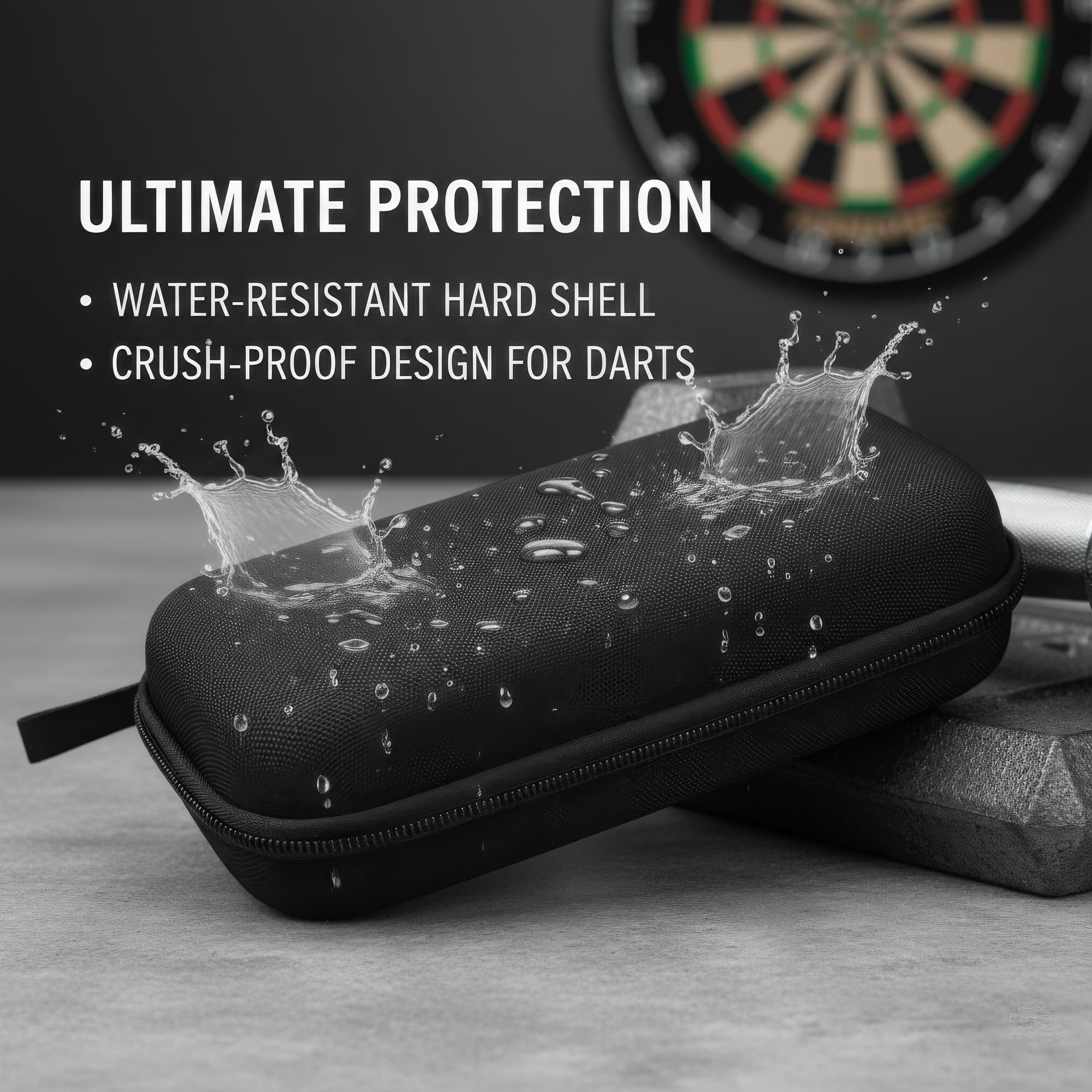 Dart Case for 6 Steel Tip Darts and 3 Flights, Hard Shell Storage Box with Foam Insert and Zipper, Portable Dart Holder for Travel and Competition - 5