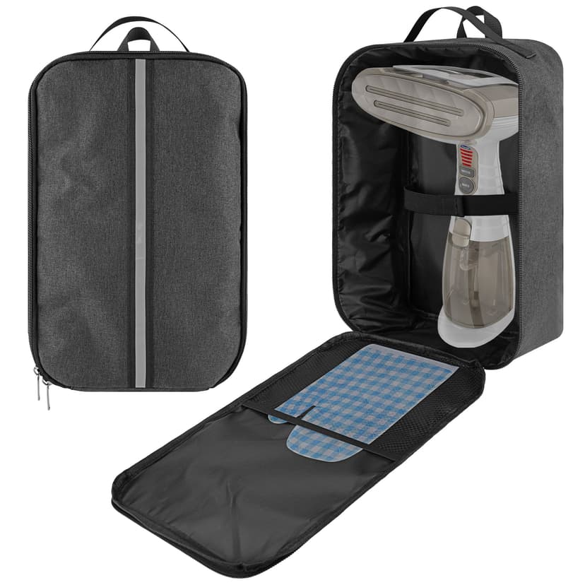 Kingshion Outdoor Portable Steamer Storage Bag Compatible with Conair Hand-held Clothes Steamer, Heavy Fabric Bag with Wrist, Dark Grey (Bag Only)