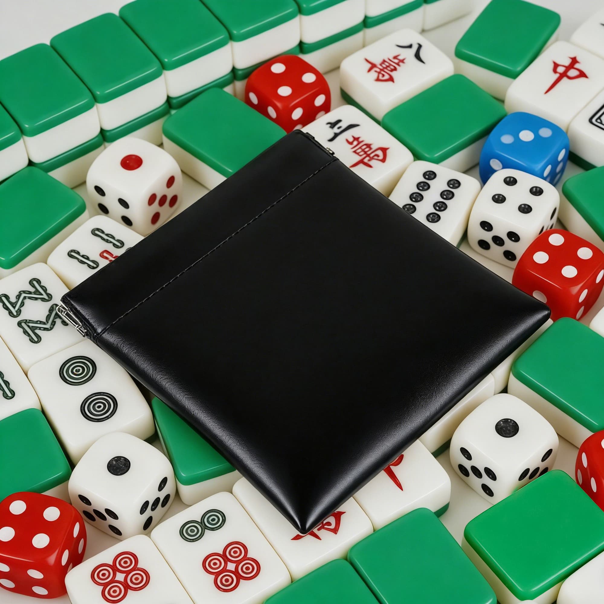 ReignSword Automatically Closing Mahjong Dice Bags, Vegan Leather Mahjong Tile Storage Pouch, Mini Coin & Dice Organizer for Tabletop Games, Travel & Party (Black) - 5