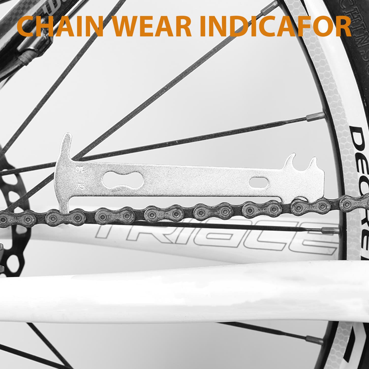 RidingRush Bike Chain Checker Tool – Stainless Steel Chain Wear Indicator Gauge for 1–12 Speed MTB & Road Bikes, Accurate 0.75% & 1.0% Measurement, Extend Drivetrain Life - 4