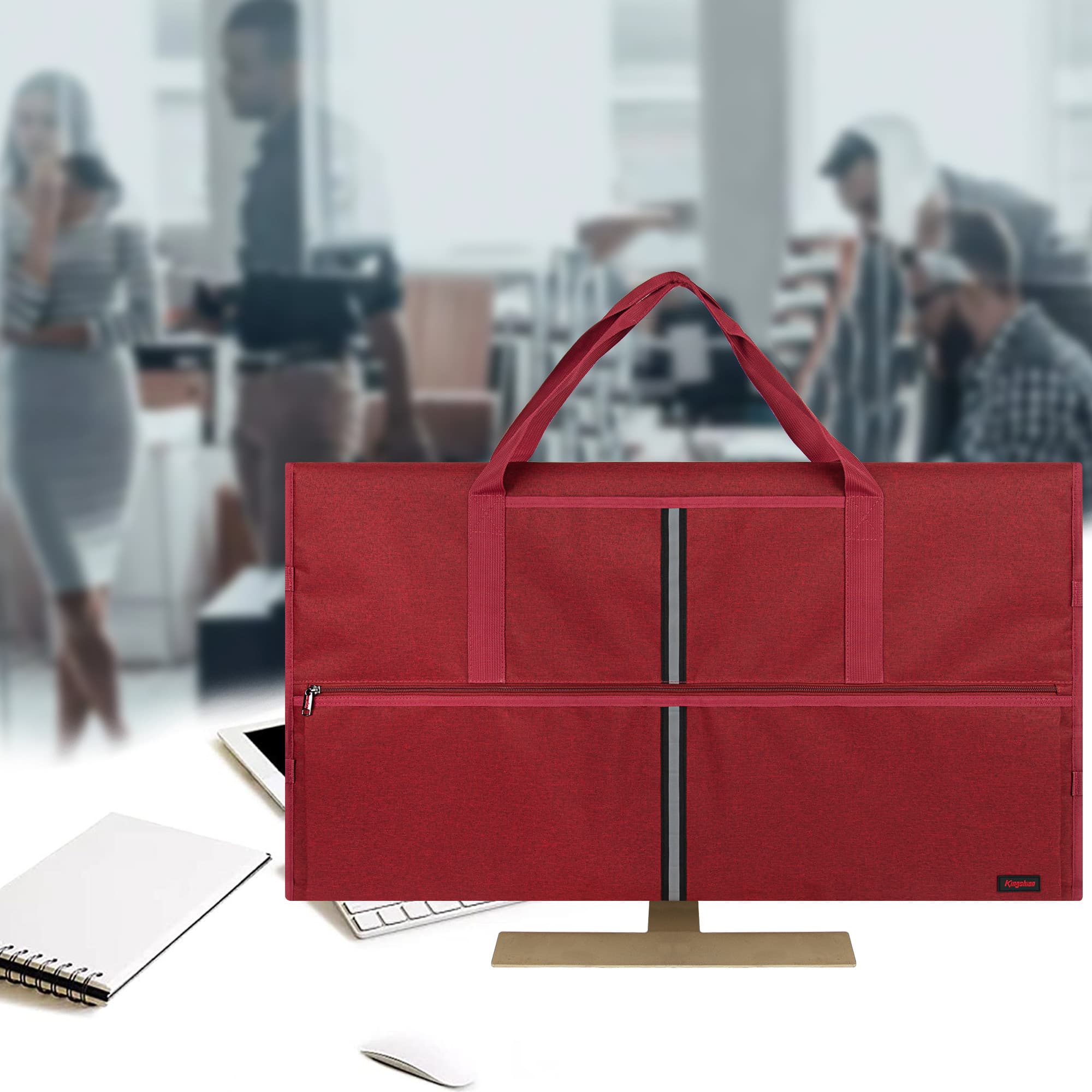 KINGSHION Reisetasche kompatibel mit 32-Zoll-All-in-One-Desktop-Computer und 32-Zoll-Monitor (dunkelrot) - 4