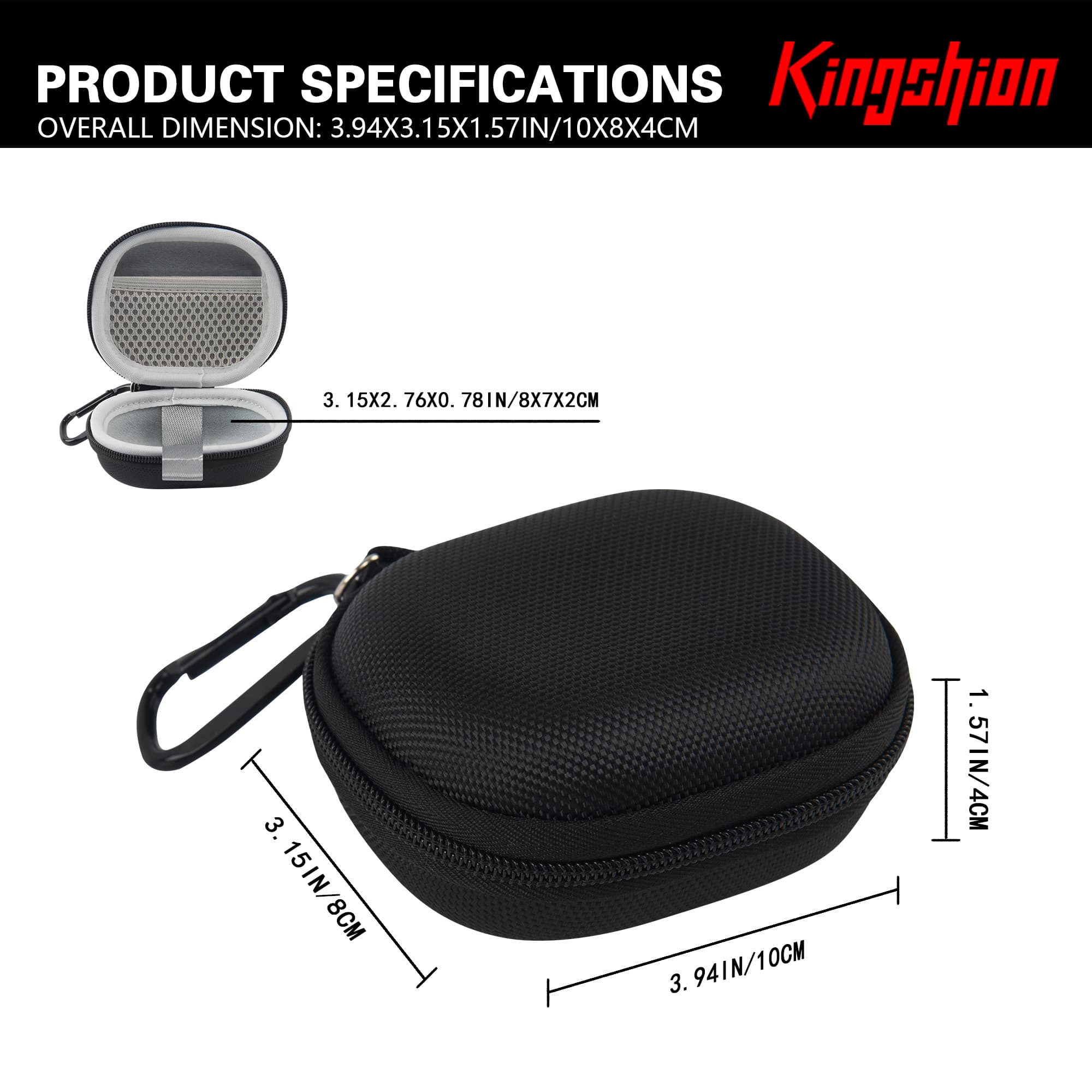 Electric Shaver Razor Case Compatible with Laifen P3 Pro, Hard Shell Compact Protective Travel Storage Box with Mesh Pocket for Shaver Accessories - Black - 1