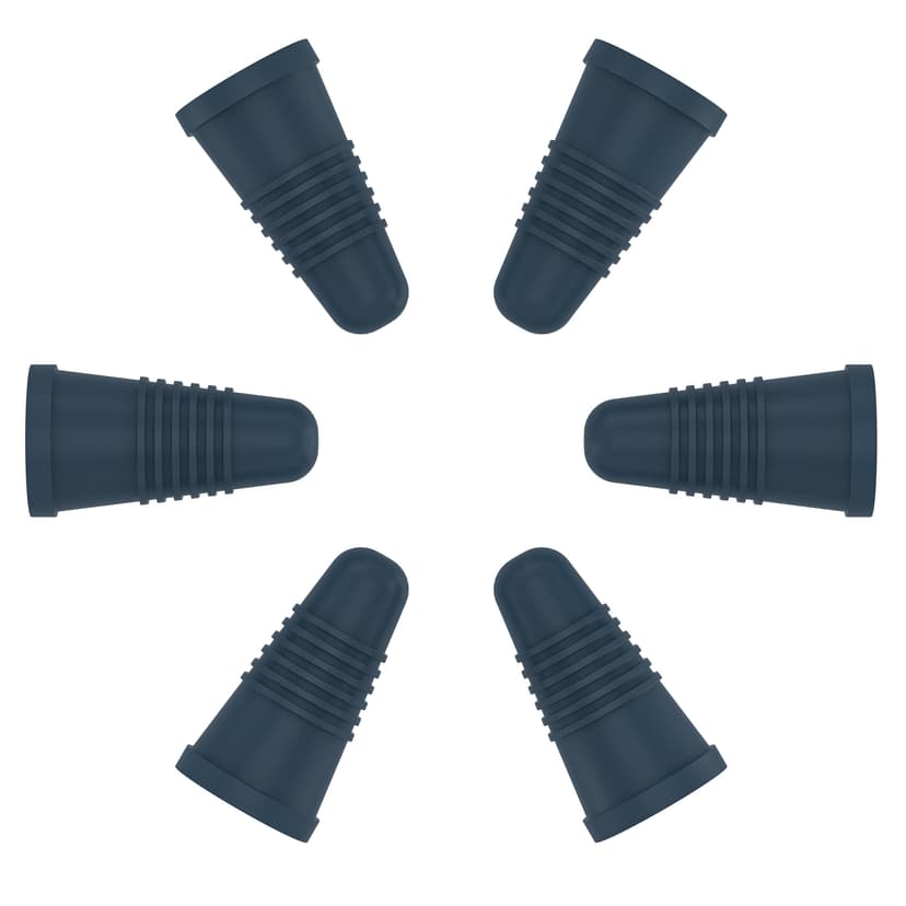 JANKINGS Silicone Wine Bottle Stoppers, Gray Blue, 6 Pack – Reusable Airtight Tapered Plugs for Standard Wine Bottles, Leakproof, BPA-Free, Dishwasher Safe