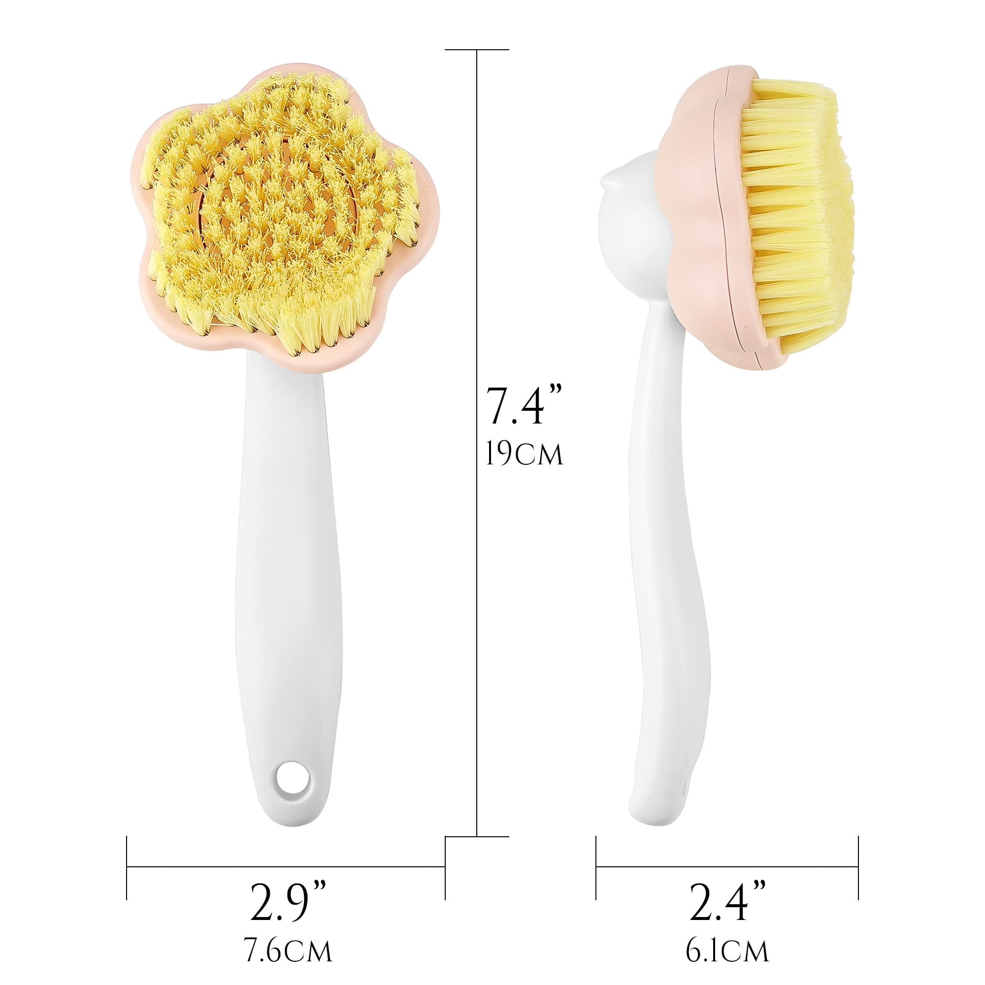 JANKOW 2-in-1 Shoe Cleaning Brush, PP Bristle Scrubber with Ergonomic Handle, Pink & Green, 1-Count - 1