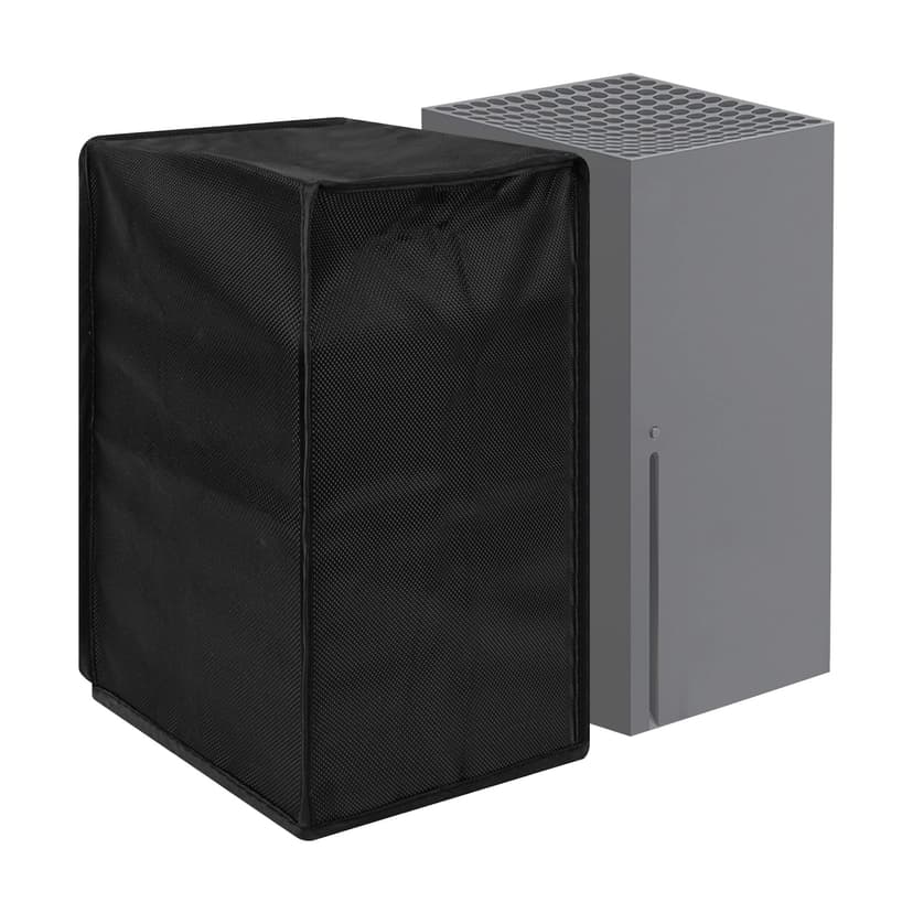 Kingshion Xbox Series X Console Dust Cover - Nylon Waterproof Protective Sleeve with Easy Access Cable Ports, Anti-Scratch Design & Custom Fit for Enhanced Protection (Black)