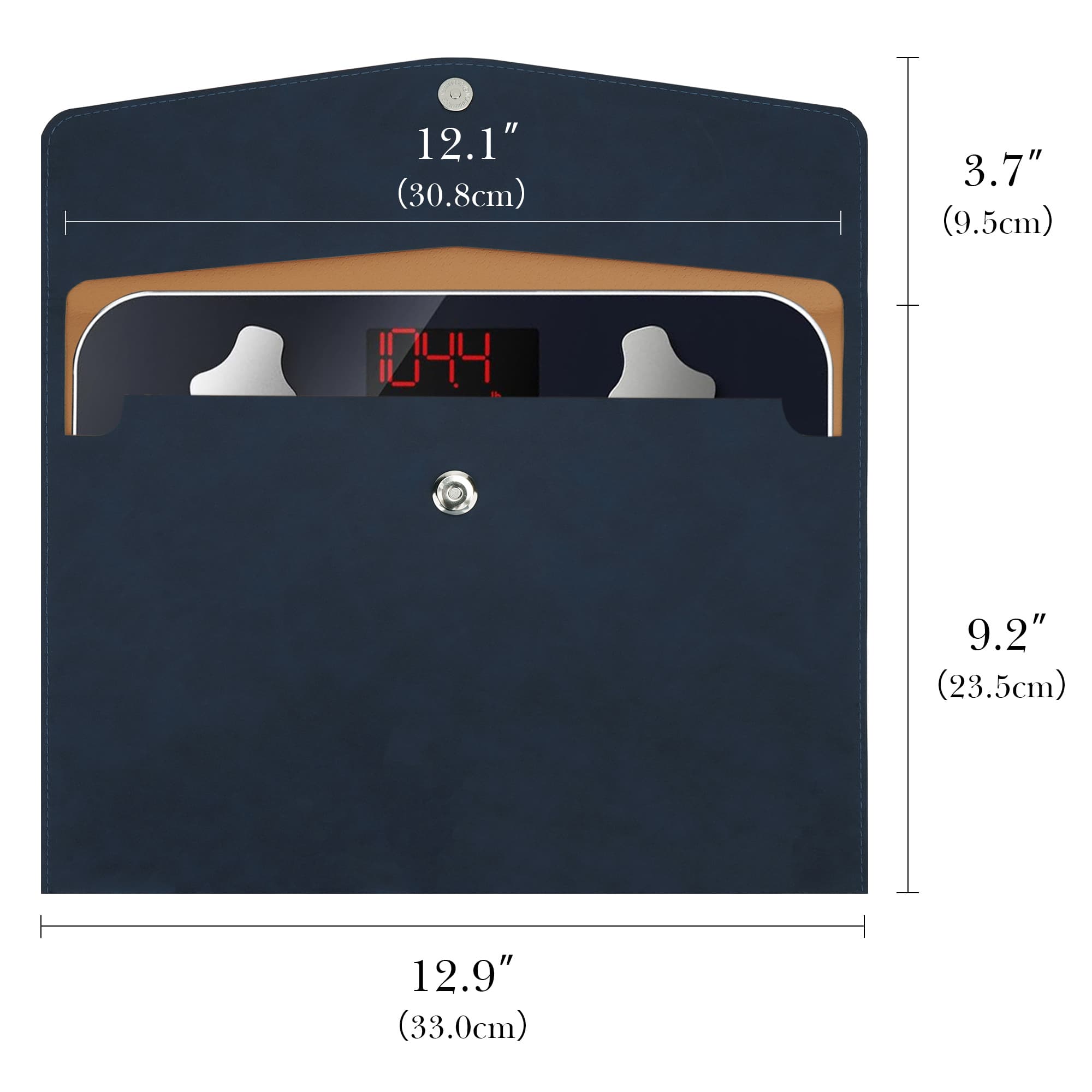 ReignSword Carrying Bag for Smart Scale, Compatible with Renpho Travel Scale Elis Go, 11.02In x 7.09In, Vegan Leather Replaceable Protective Pouch Bathroom Scales for Body Weight (Blue) - 1