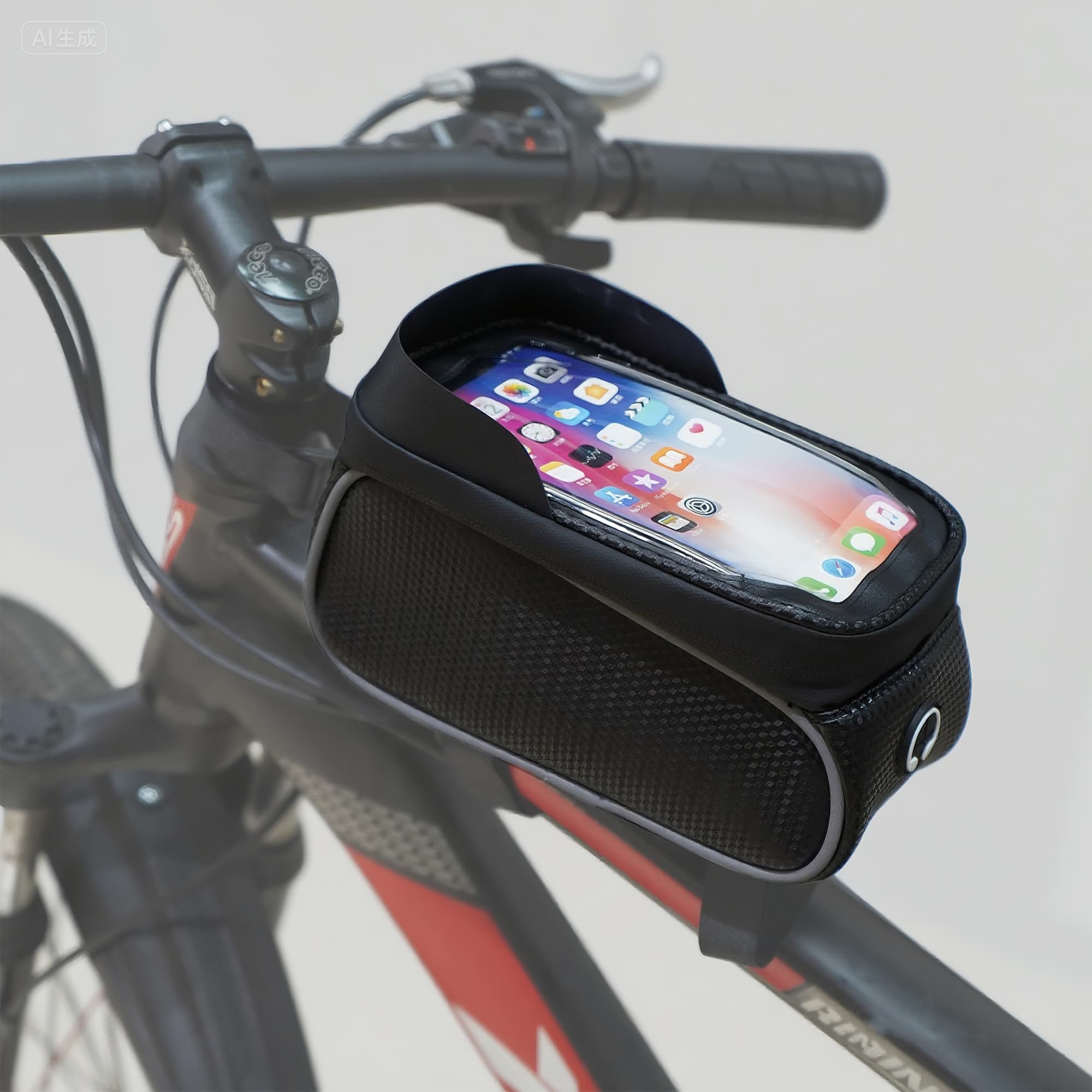RidingRush Waterproof Bike Phone Bag – Touchscreen Frame Bag for Phones up to 7 Inches, Reflective Strips, Earphone Hole, Ideal for Cyclists - 2