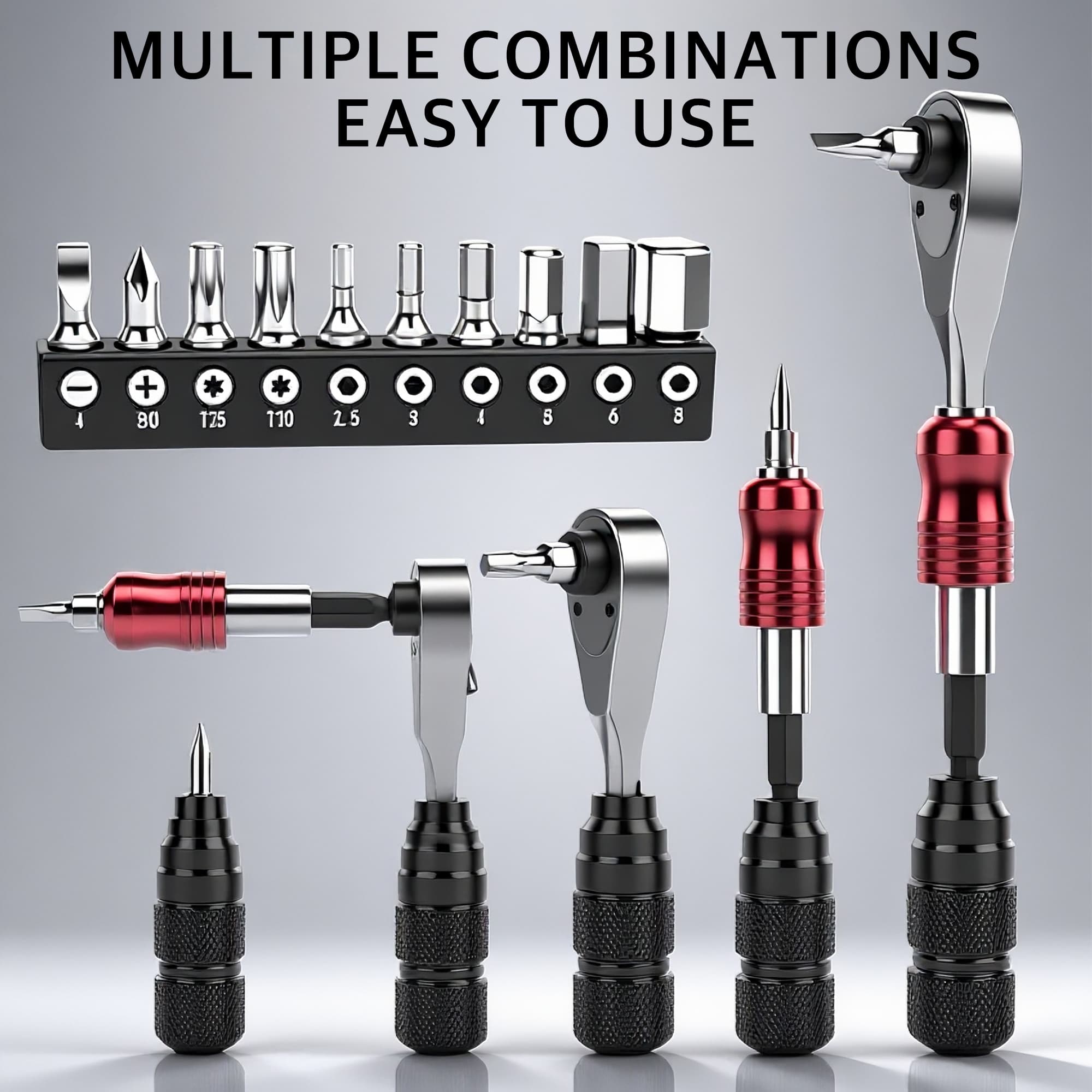 RidingRush Smal Bike Repair Tool Kit with Mini Pump, Ratchet Wrench and Tire Repair Set, Portable Bicycle Tool Kit with Storage Case for Road Bike, MTB and Commuter Cycling - 1
