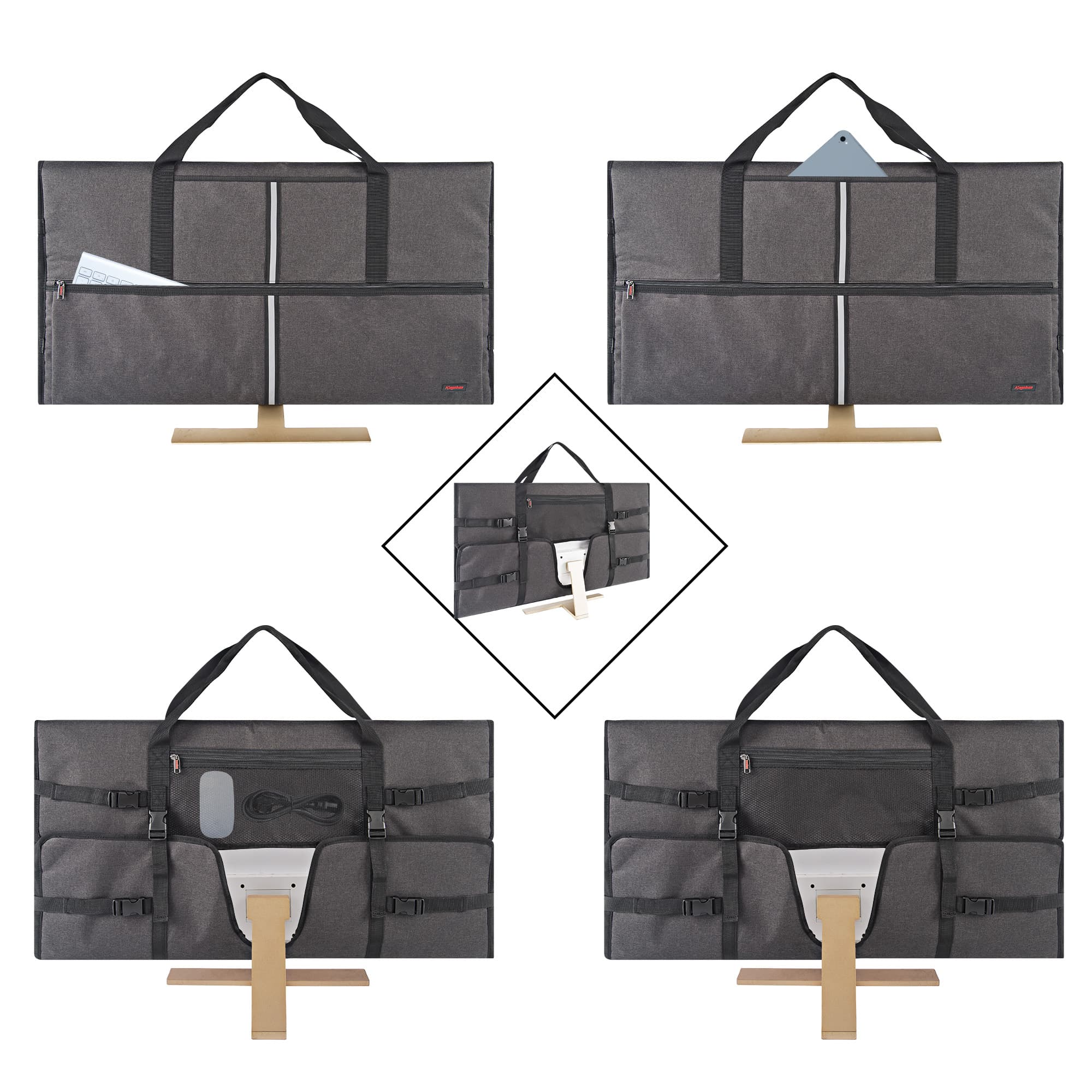 Kingshion Travel Carrying Bag Compatible with 32 " All-in-One Desktop Computer and 32 "Monitor (Dark Grey) - 3