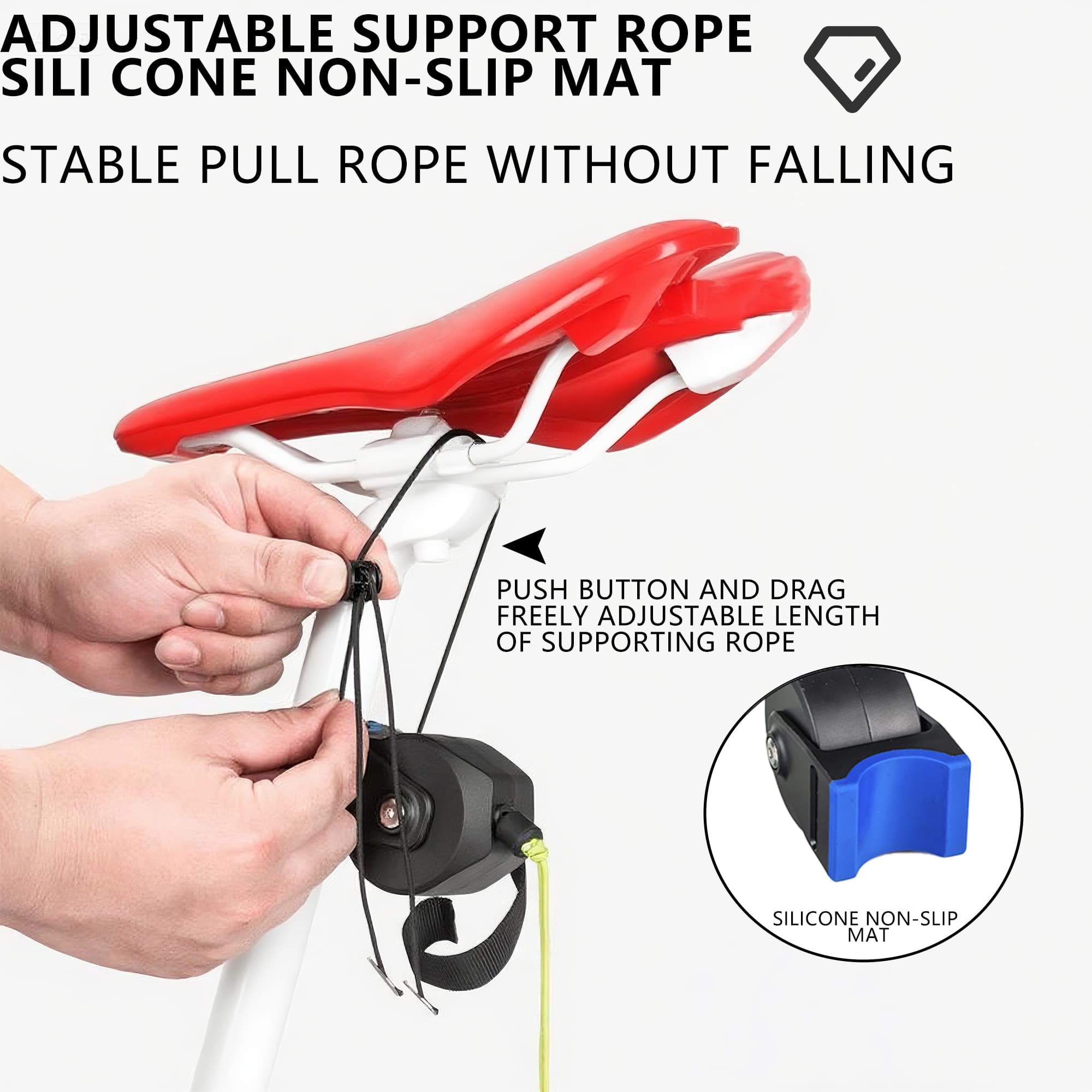 RidingRush Bike Tow Strap, Kids Bicycle Tow Rope for Mountain Bike, MTB Towing Strap with Carabiner & Storage Bag, Child Bike Towing Rope for Family Cycling Adventures - 3