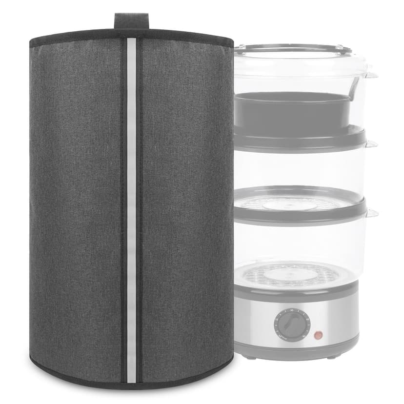 Kingshion Thick Oxford Cloth Dust Cover with Handle, Compatible with Salter 3-Tier 7.5L Electric Food Steamer, Protective Appliance Cover 25 X 23 X 41 CM- Dark Gray