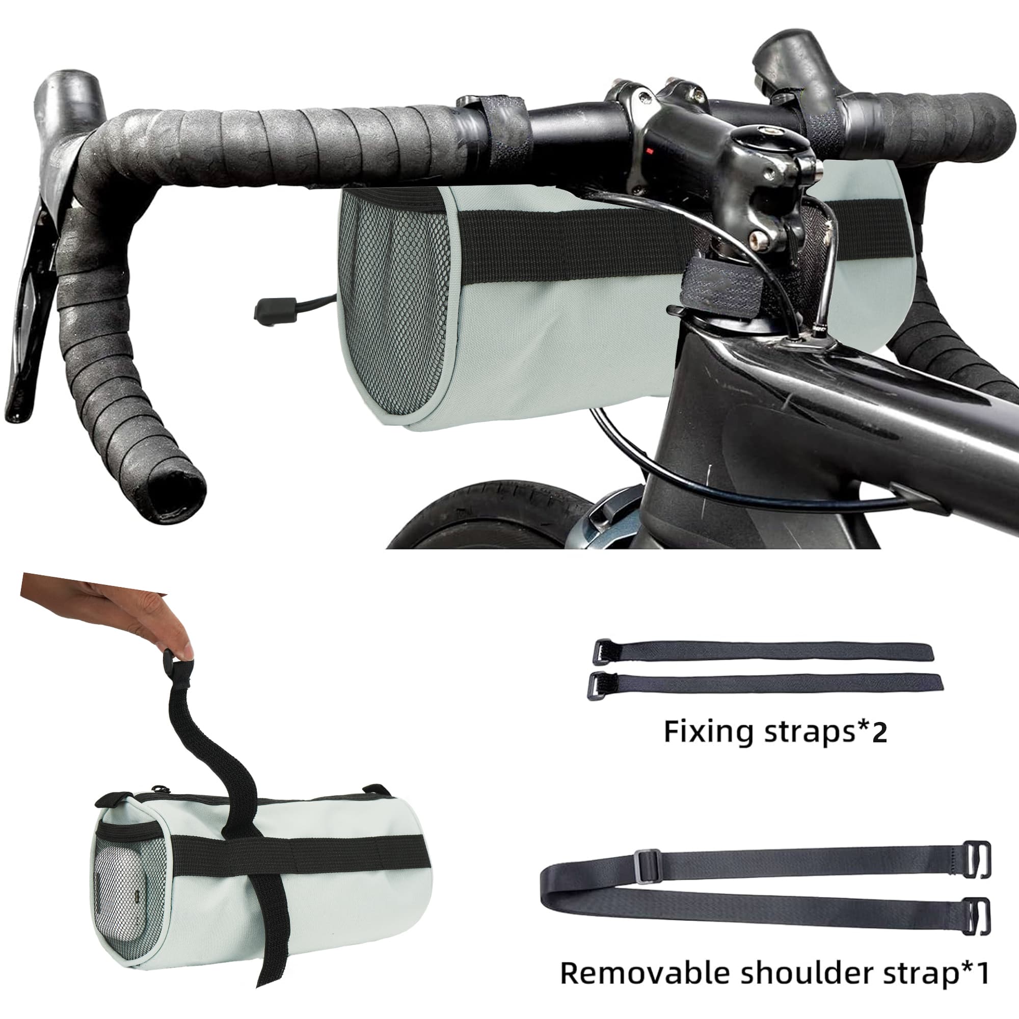 RidingRush Bicycle Handlebar Bag for Adults – Waterproof Bike Front Bag with Side Pockets & Elastic Band, Cycling Handlebar Bag for Road, MTB & Commuter Bikes (Green) - 4