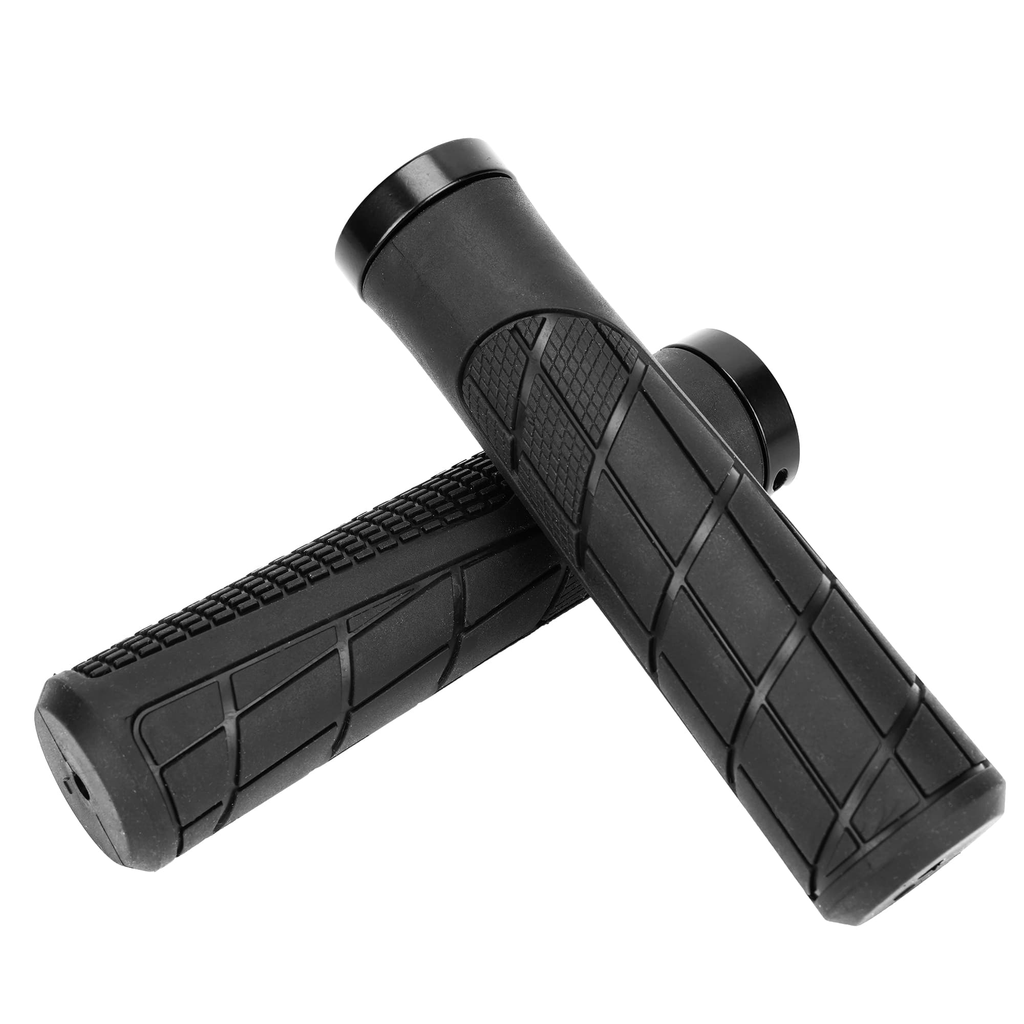 RidingRush Bike Handlebar Grips, Non-Slip Rubber Bicycle Grips with Textured Surface, Comfortable Handlebar Grips for Mountain Bike BMX Cruiser and Kids Bikes, Black - 5