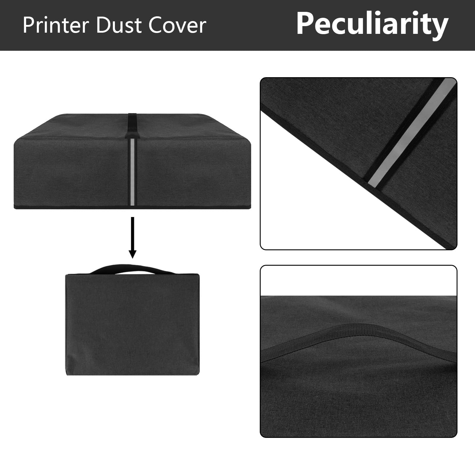 Kingshion Printer Dust Cover Compatible with Canon imagePROGRAF Pro-310 or Canon Pixma Pro-300 Printers,Splash-Proof Fabric Easy to Clean & Storage, Dark Grey - 2