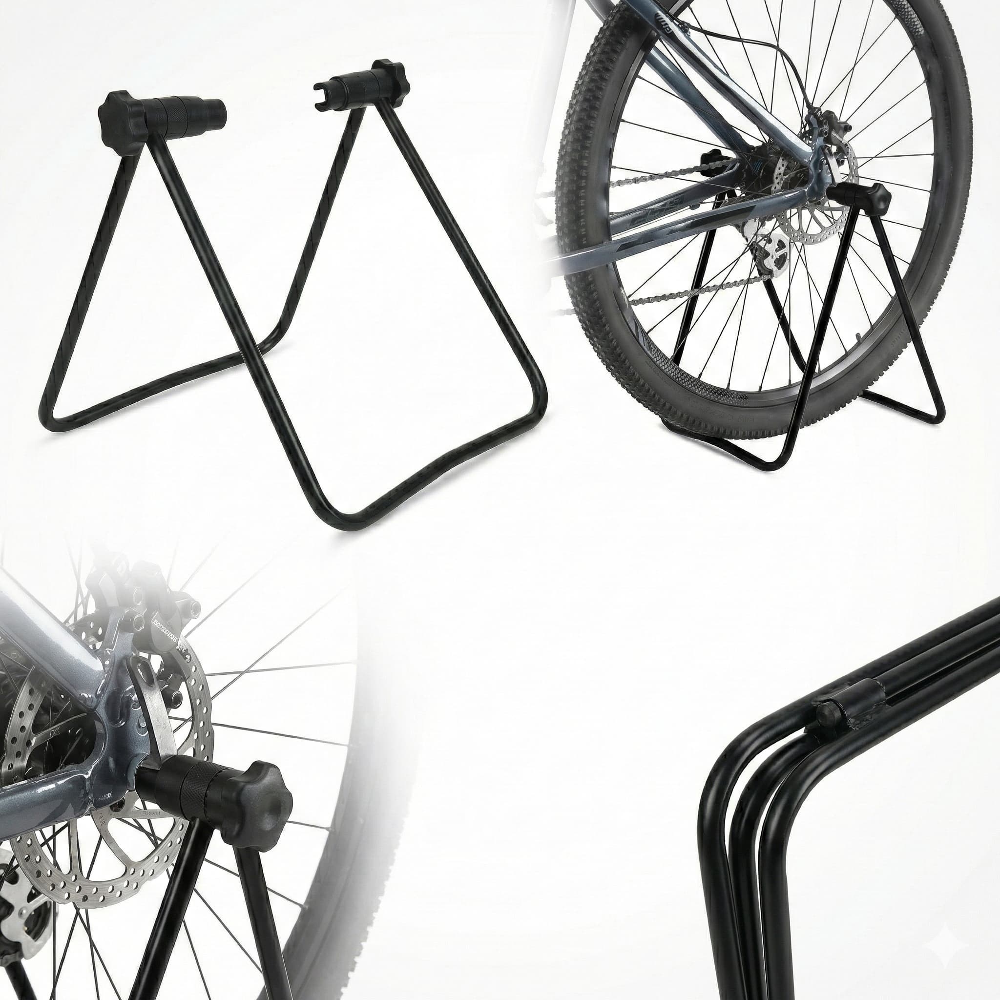 RidingRush Bike Work Stand, Portable Floor Bicycle Stand for Road Bike, Mountain Bike, E-Bike, Single Indoor Bike Holder Rack - 6