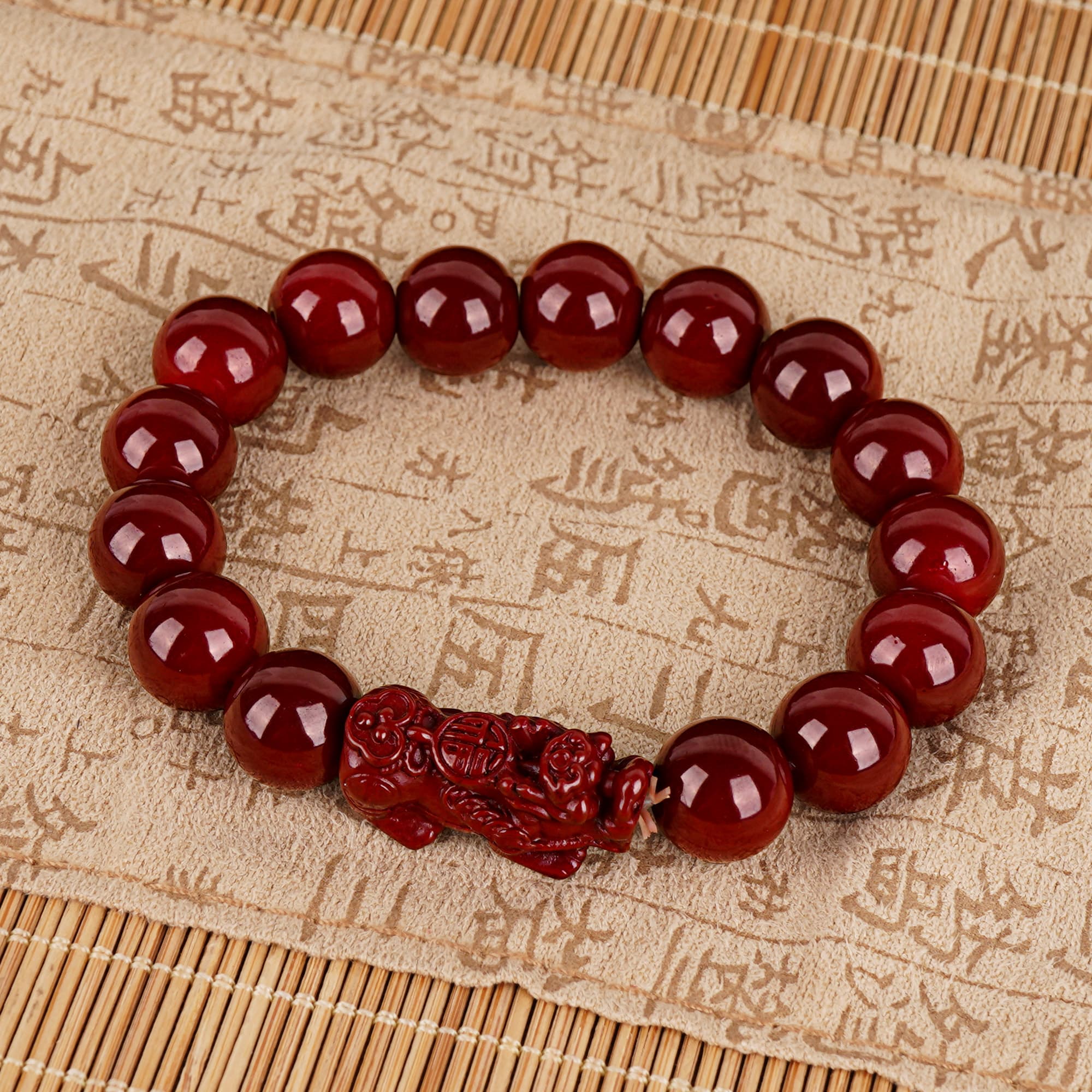 JANKOW Cinnabar Pixiu Bracelet - Oriental Style Feng Shui Jewelry, Gift for Good Fortune and Protection - 4