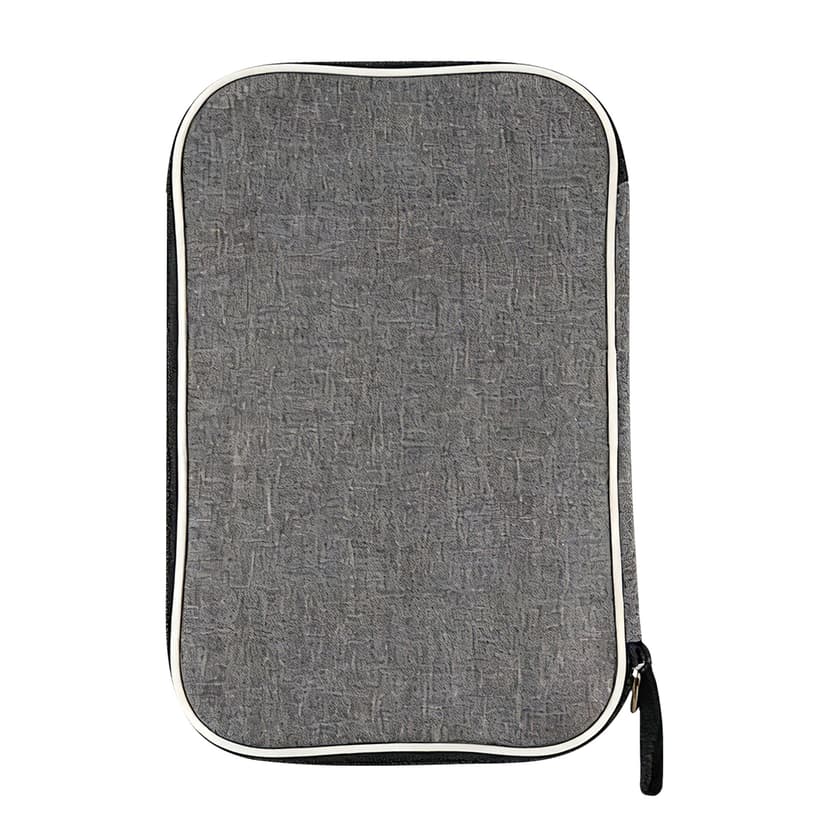 Ping Pong Paddle Case, Portable Table Tennis Racket Storage Bag with Zipper Closure, Fabric Protective Cover for 2 Rackets & Balls - Lightweight Travel Organizer (Gray)