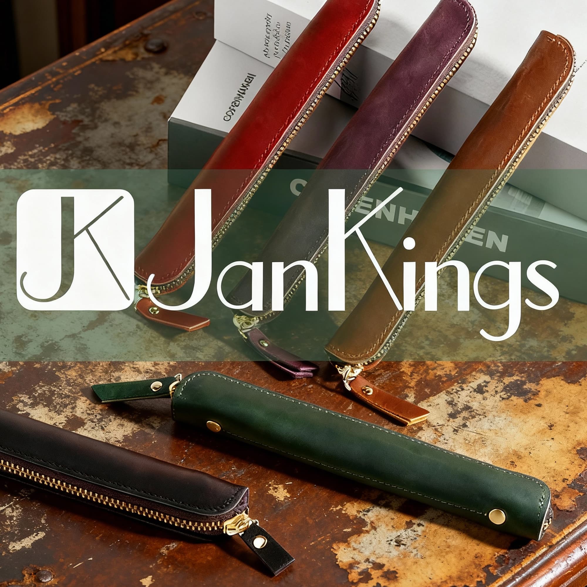 JANKINGS Crazy Horse Leather Zipper Pen Pouch Handmade, Single Pen Case Fountain Pen Sleeve Holder Pouch Cover Vintage, Mini Pencil Bag (Black) - 5