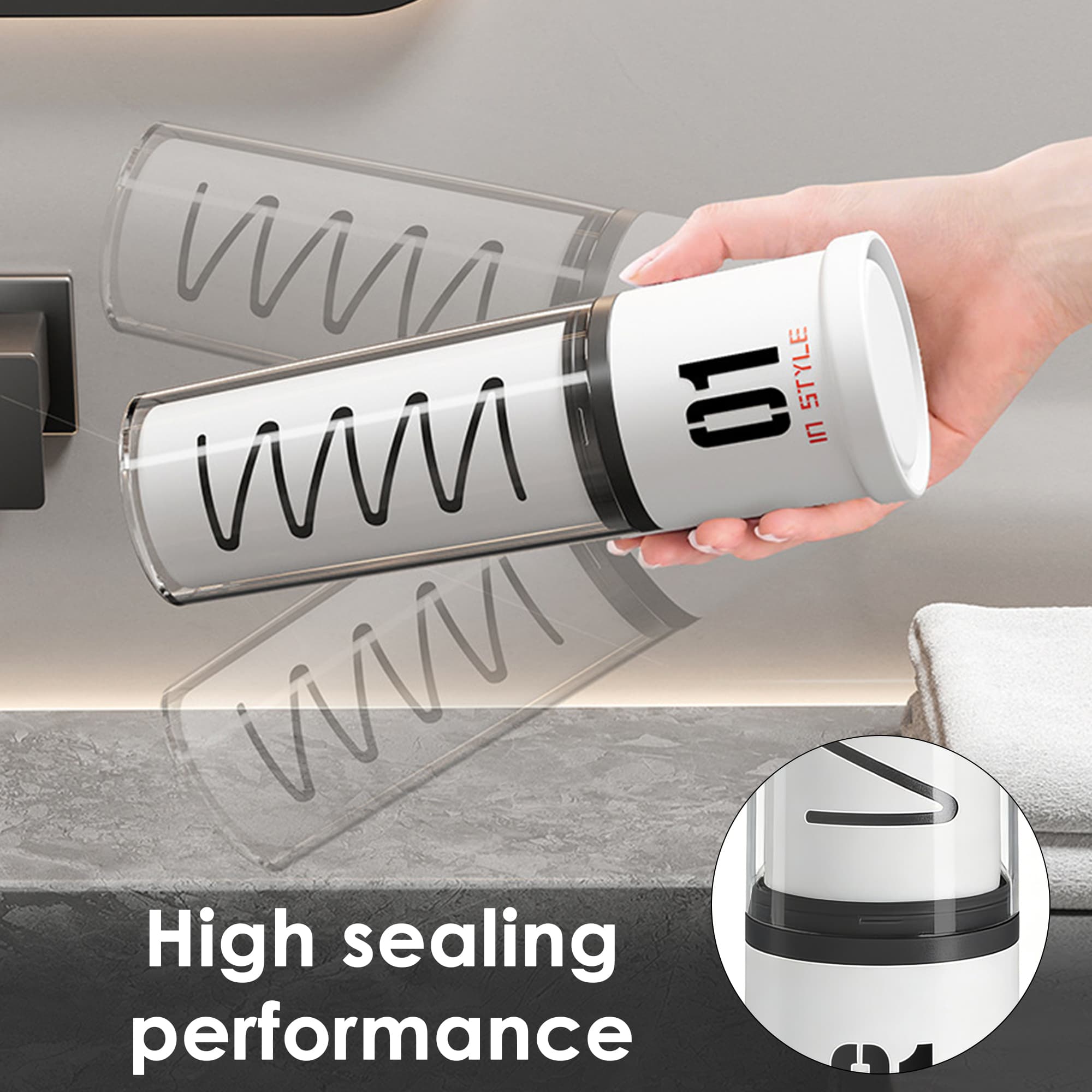ReignSword Travel Toothbrush Cup Holder, 3 in 1 Portable Toothbrush Case with Cover, Leak-proof Toothbrush Cup Case, Suitable for Family Travel, Camping, Home (White) - 4