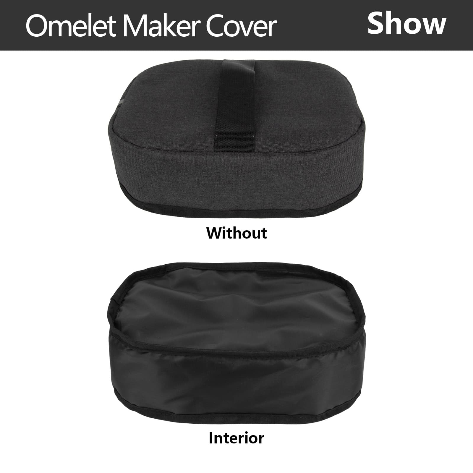 Kingshion Non-Stick Omelet & Frittata Maker Cover, Omelet Maker Dust Cover Compatible with Holstein Housewares - Non-Stick Omelet & Frittata Maker - Dark Grey - 3