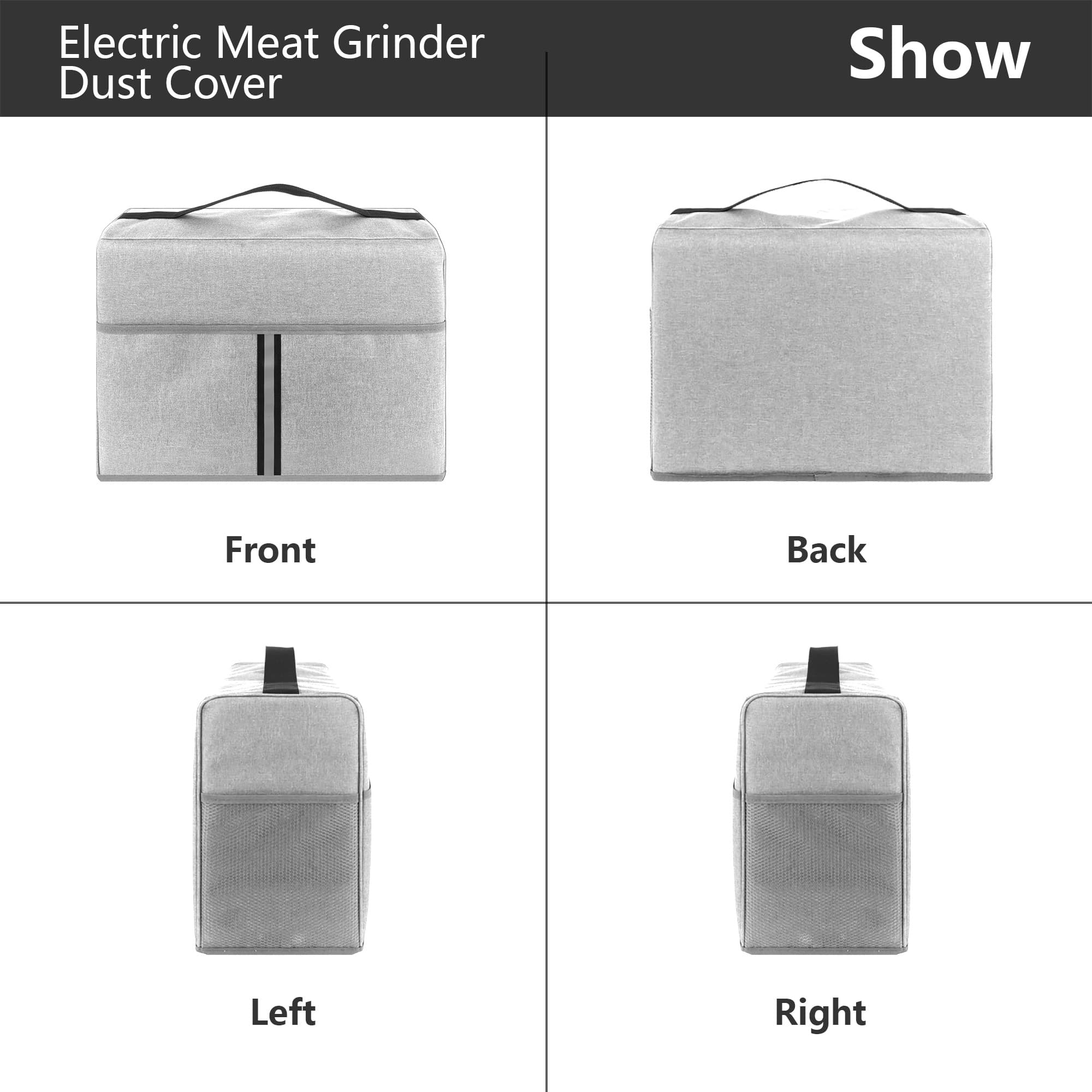 Kingshion Electric Meat Grinder Dust Cover, Heavy Duty Meat Mincer Dust Cover, Sausage Stuffer Maker Dust Cover, Food Grinder Dust Cover, Compatible with Most Electric Mixers - Light Gray - 3