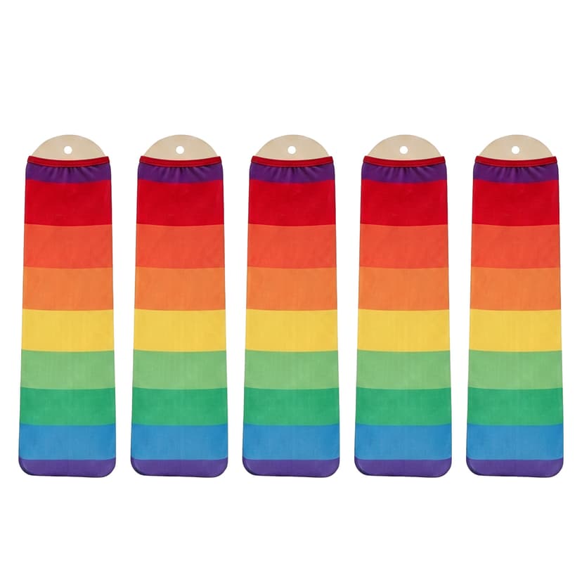 Ceiling Fan Blade Covers 5 Pack, Dust-Proof Fan Blade Sleeves, Washable Stretch Covers for Home Bedroom Living Room, Easy Install, Keep Fan Blades Cleaner Longer -Colorful Stripe Design