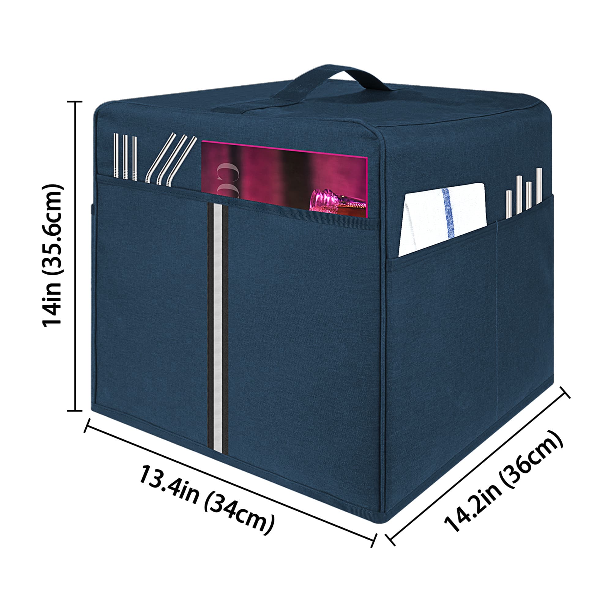 Kingshion Cocktail Machine Protective Cover Compatible with Bartesian Cocktail Machine - Pockets to Store Bartesian Accessories - Bartesian Cocktail Capsules - Dark Blue - 1