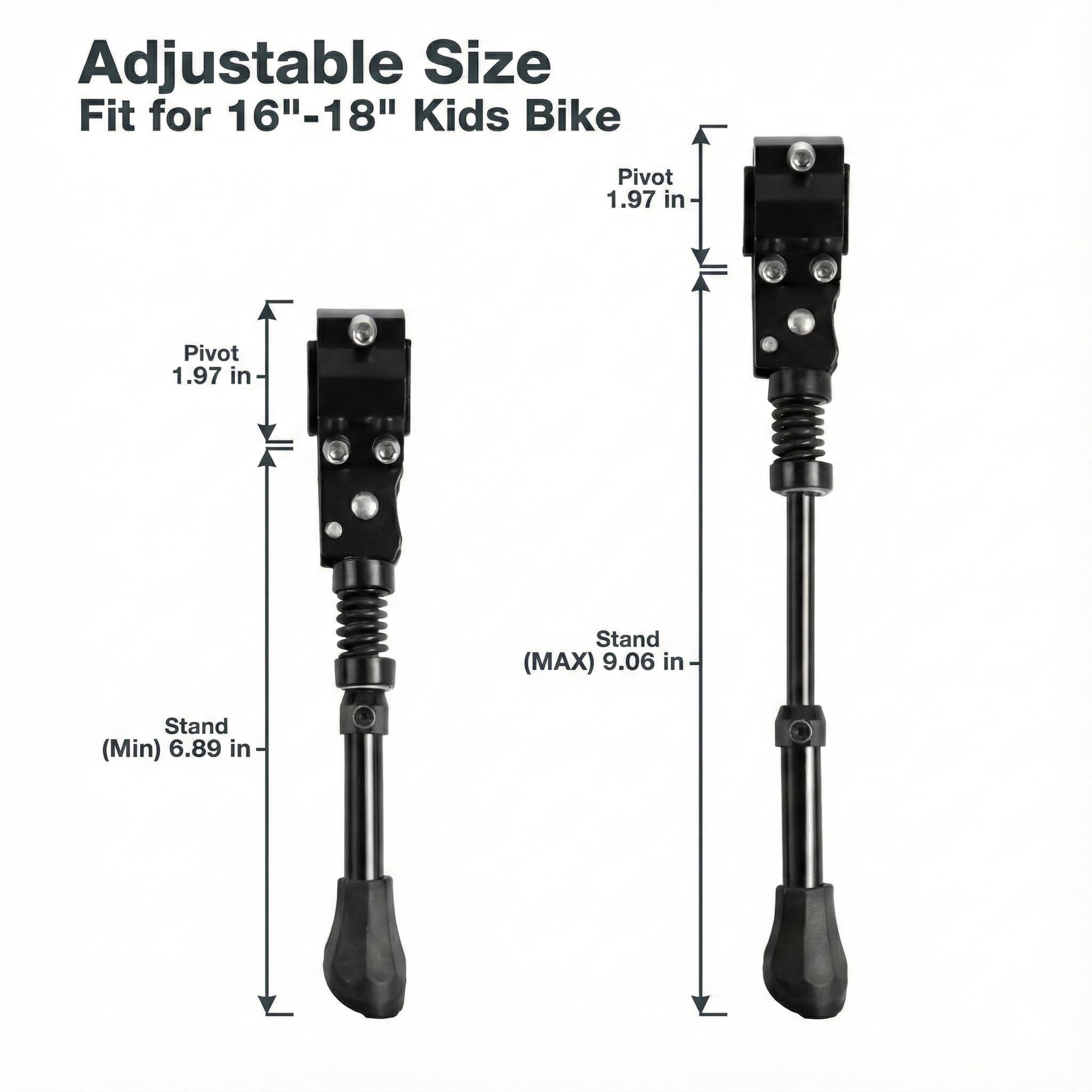 Riding Rush Adjustable Bike Kickstand for Kids Bike 16–26 Inch, Rear Mount Aluminum Bicycle Stand with Wide Anti-Slip Foot, Stable Support for Boys & Girls Mountain, Road & Hybrid Bikes - 4
