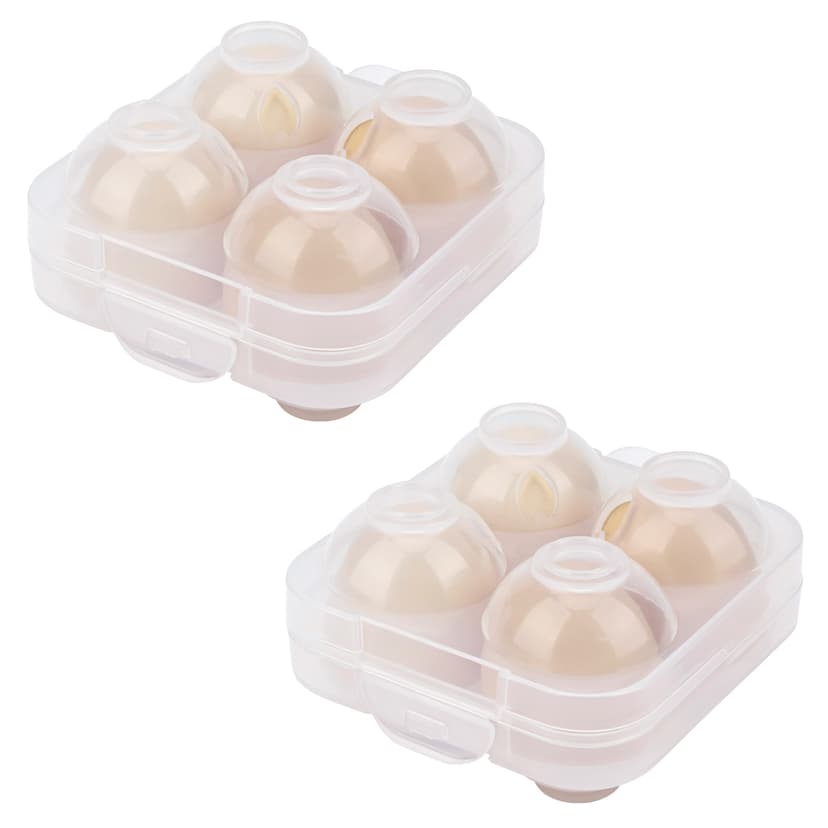 JANKOW 4 Girds E Holder Conggtainer, Plastic Egg Storage Box Shockproof Protection, Portable Egg Tray Carriage Dispenser for Refrigerator Camping Picnic Travel Kitchen Outdoor (Transparent 2 Pcs)
