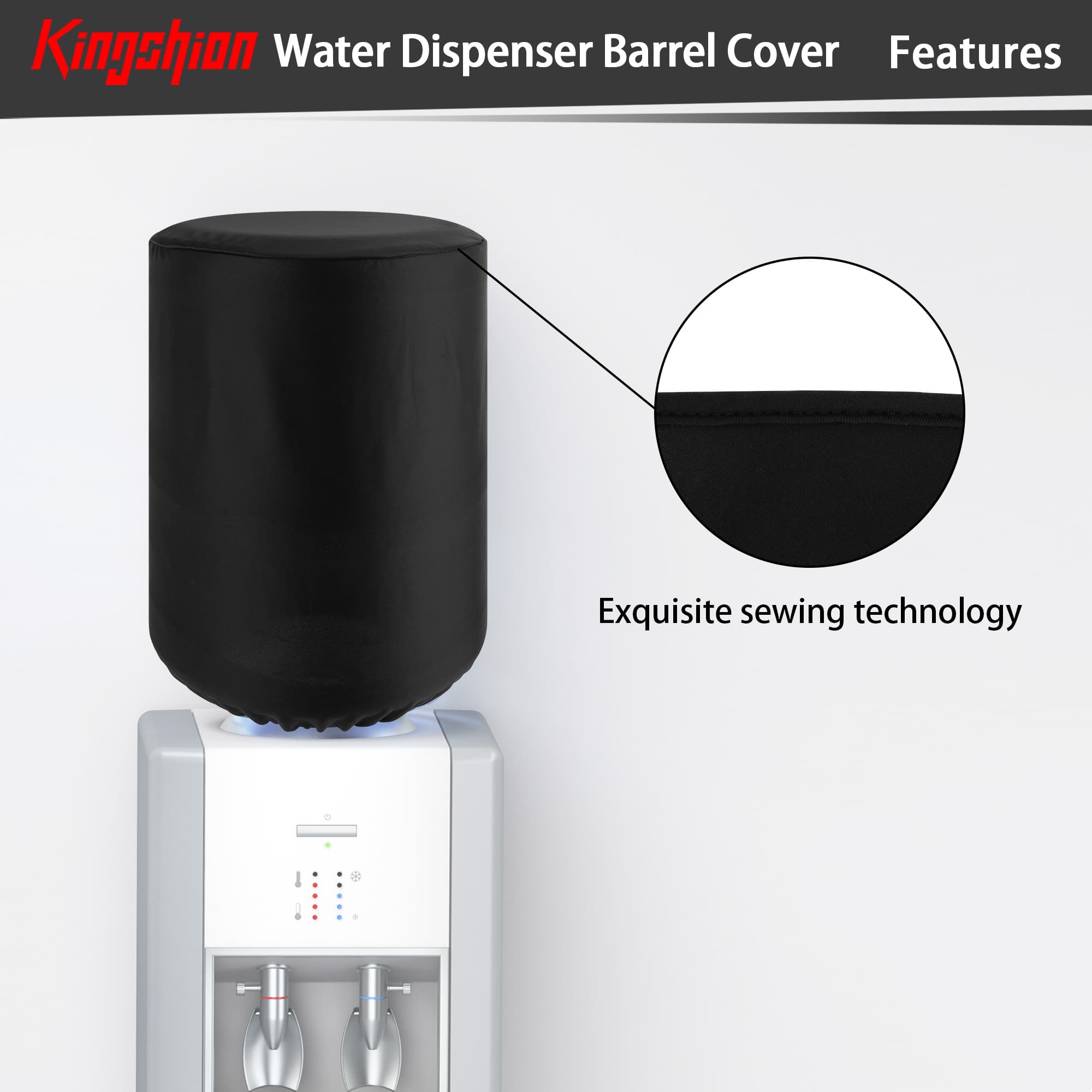Water Dispenser Barrel Cover for 5 Gallon Water Bottle, Elastic Fabric Bucket Decor Protector Cover - 3