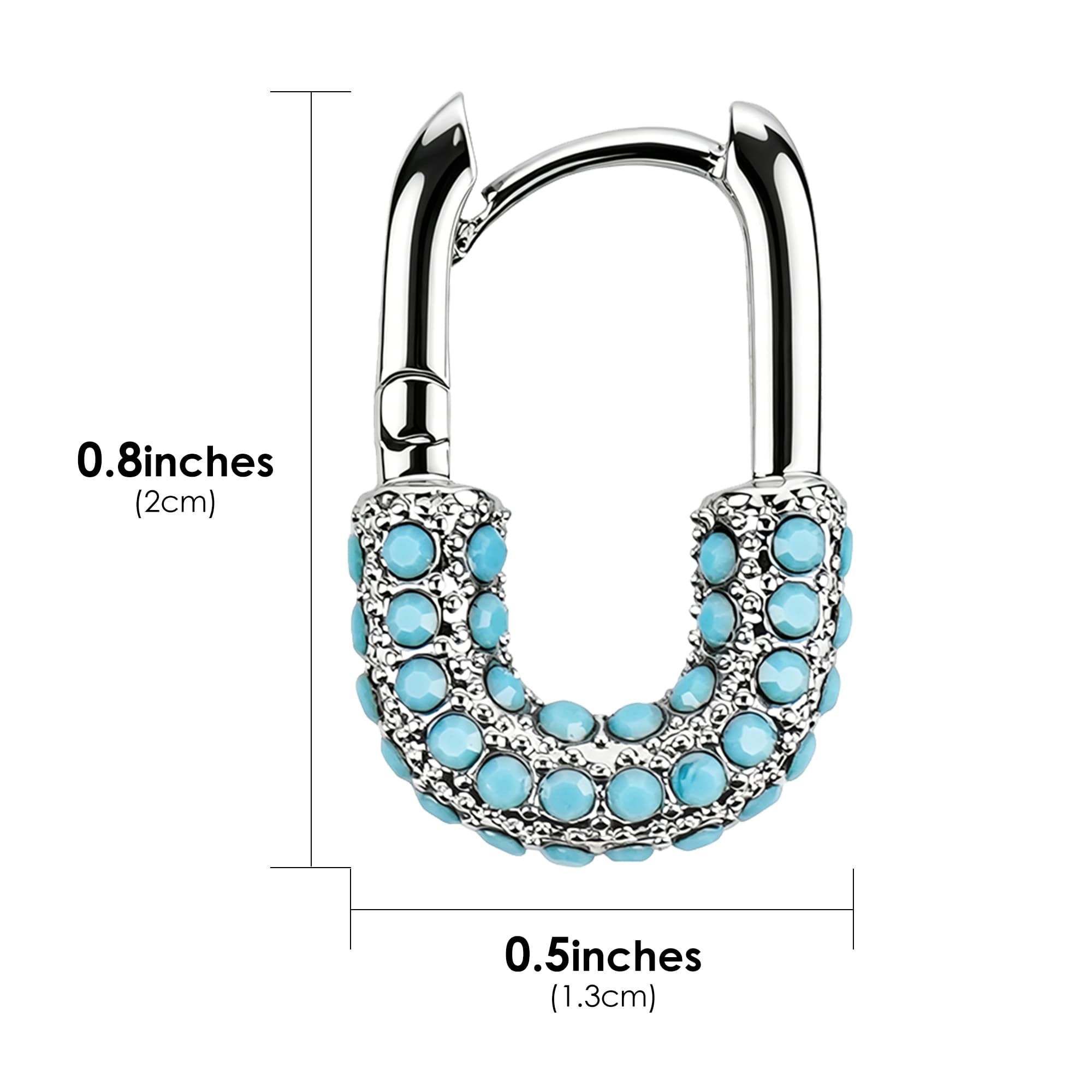 ReignSword 2 Pcs Turquoise Zipper Pull Replacement, Bling Decorative Zipper Pull Tab with Zinc Alloy for Jacket Backpack Luggage Purse Handbag Suitcase Zippers Repair Accessory - 3