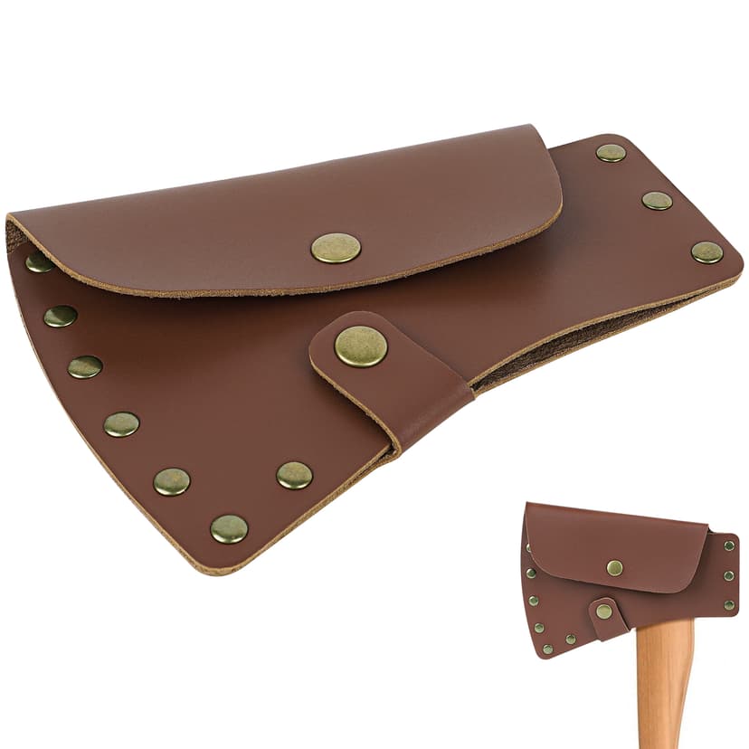 JANKOW Axe Head Sheath, Camp Axe Case Blade Cover, Leather Holster, Hatchet Covers, Sheath Cover for Belt (Small size)