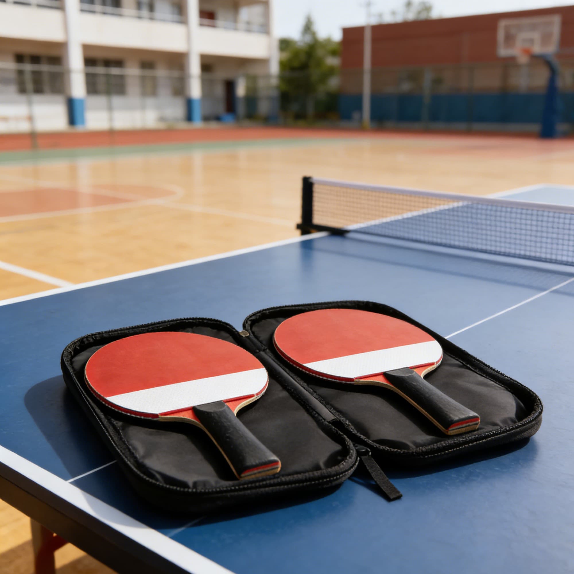 Ping Pong Paddle Case, Portable Table Tennis Racket Storage Bag with Zipper Closure, Fabric Protective Cover for 2 Rackets & Balls - Lightweight Travel Organizer (Gray) - 4