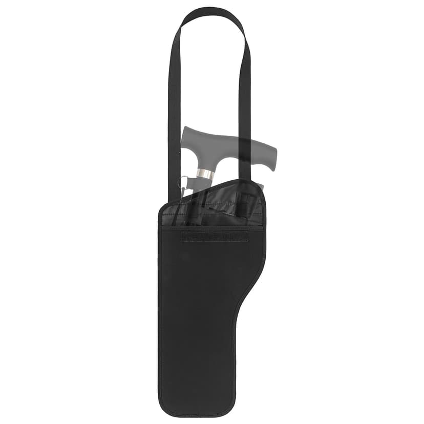 Neoprene Folding Cane Storage Bag - Water-Resistance Walking Stick Organizer Pouch, Lightweight Carrying Travel Case, Universal Fit for Foldable Canes (Cane Not Included) - Black