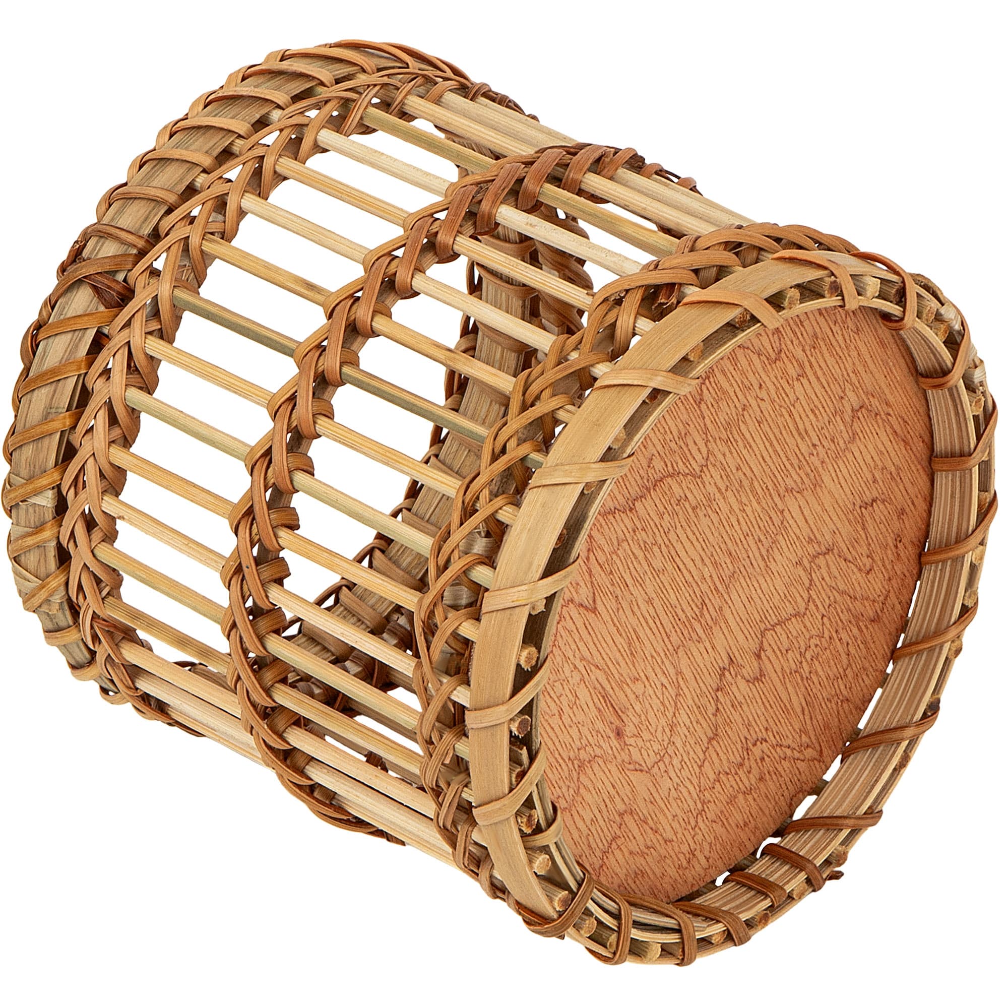 JANKINGS Woven Bamboo Pencil Holder, Large Vintage-Style Desk Pen Cup Organizer, Handwoven Vietnamese Bamboo, Rustic Brown, 1-Pack - 5