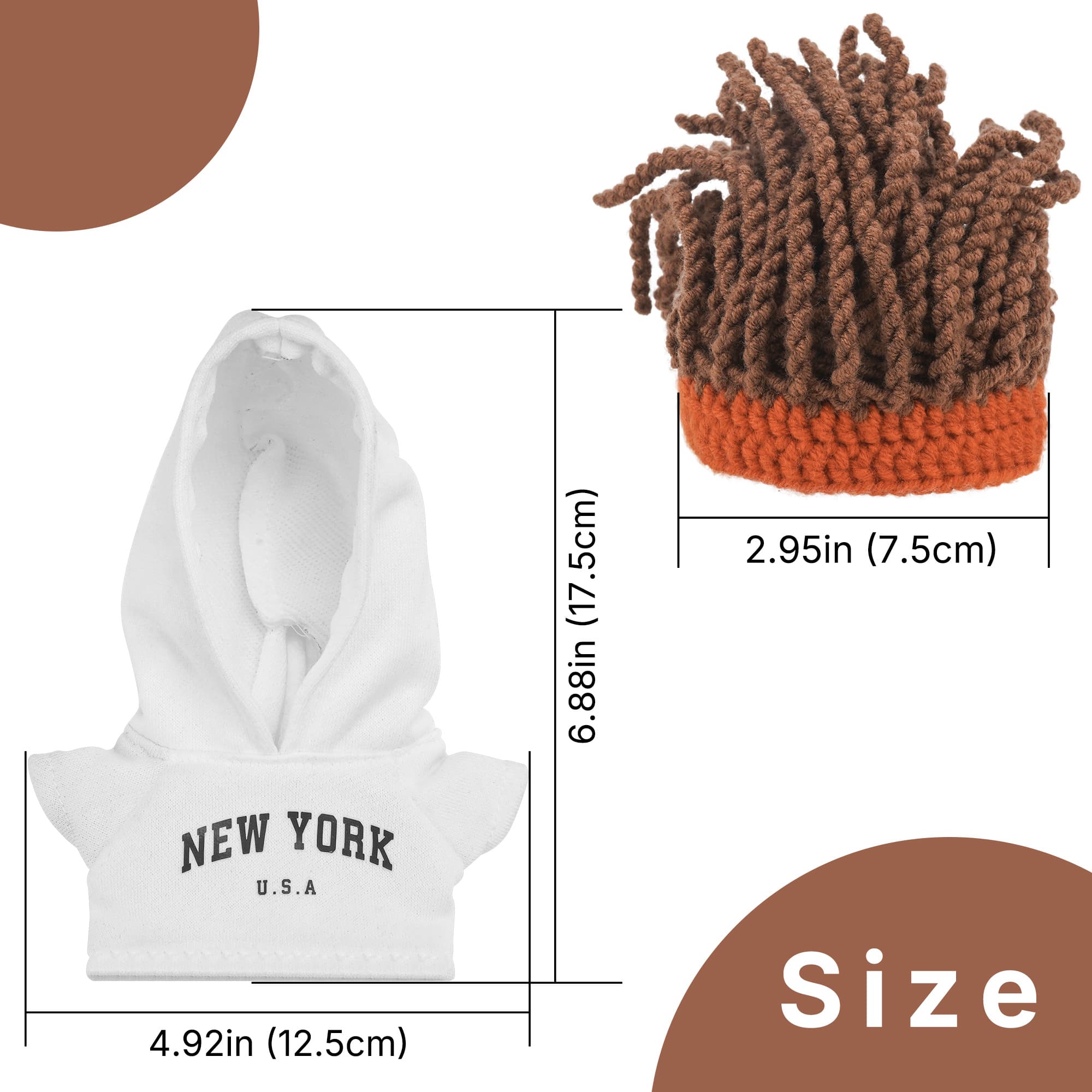 ReignSword Streetwear Set Compatible with Eilik Robot, New York Hoodie and Dreadlock Beanie Outfits, Urban Style Cloth Accessory (White) - 1