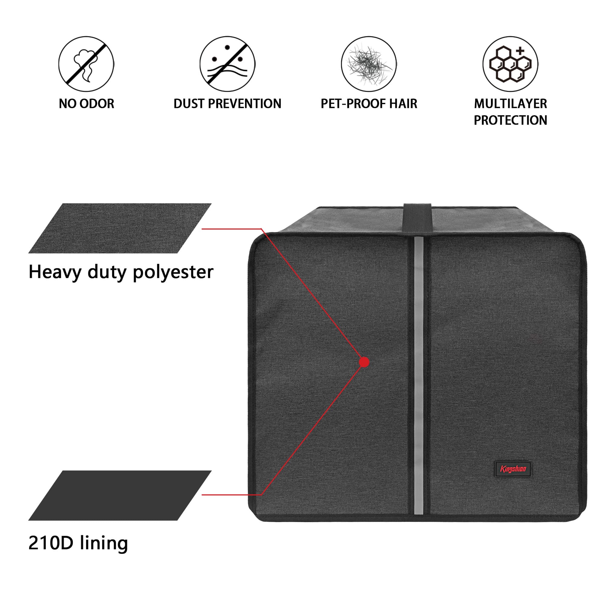 Kingshion Air Fryer Cover for Ninja Crispi FN101GY ,Heavy Duty Oxford ClothWaterproof Dust Protective Air Fryer Oven Cover Case Compatible with Ninja Crispi 4QT and FN101GY-Dark Gray - 4