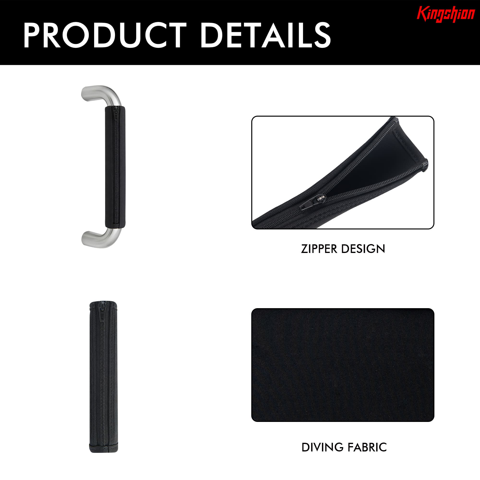 4 PCS Door Handle Covers, Neoprene Rubber Doorknob Protectors with Zippered Adjustable Opening, Anti-Scald & Antifreeze Cushion Covers to Shield Hands from Chills - 3