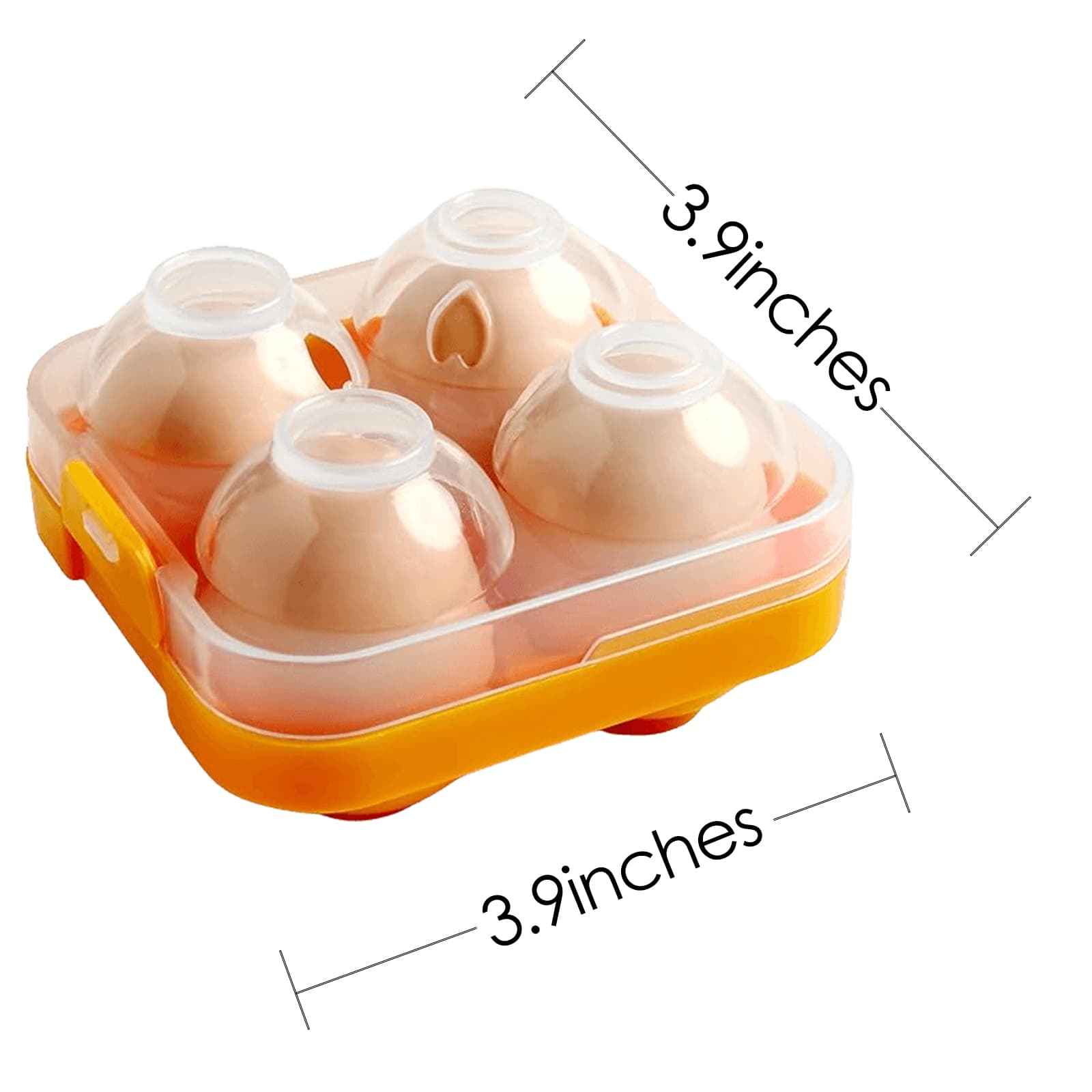 JANKOW 4 Girds Egg Holder Container, Plastic Egg Storage Box Shockproof Protection, Portable Egg Tray Carriage Dispenser for Refrigerator Camping Picnic Travel Kitchen Outdoor (orange 2 Pcs) - 1