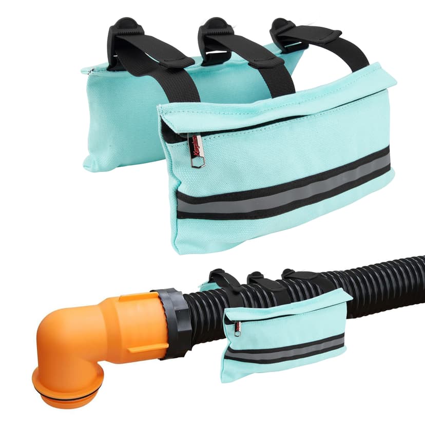 Kingshion RV/Trailers/Camper Sewer Weight Bag,Canvas Sewer Hose Weight Bag with Zipper,Metal Buckle Sewer Hose Support Fastening Device,Reduce Accidental Spillage & Prevent Waste Lines from Dislodging