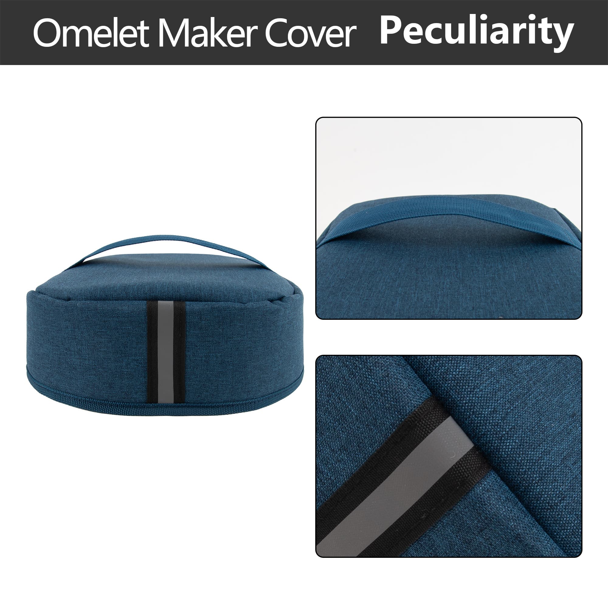 Kingshion Non-Stick Omelet & Frittata Maker Cover, Omelet Maker Dust Cover Compatible with Holstein Housewares - Non-Stick Omelet & Frittata Maker - Dark Blue - 3
