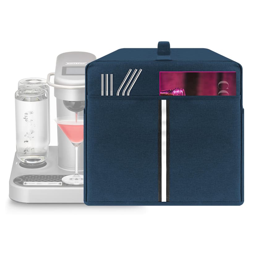 Kingshion Cocktail Machine Protective Cover Compatible with Bartesian Cocktail Machine - Pockets to Store Bartesian Accessories - Bartesian Cocktail Capsules - Dark Blue