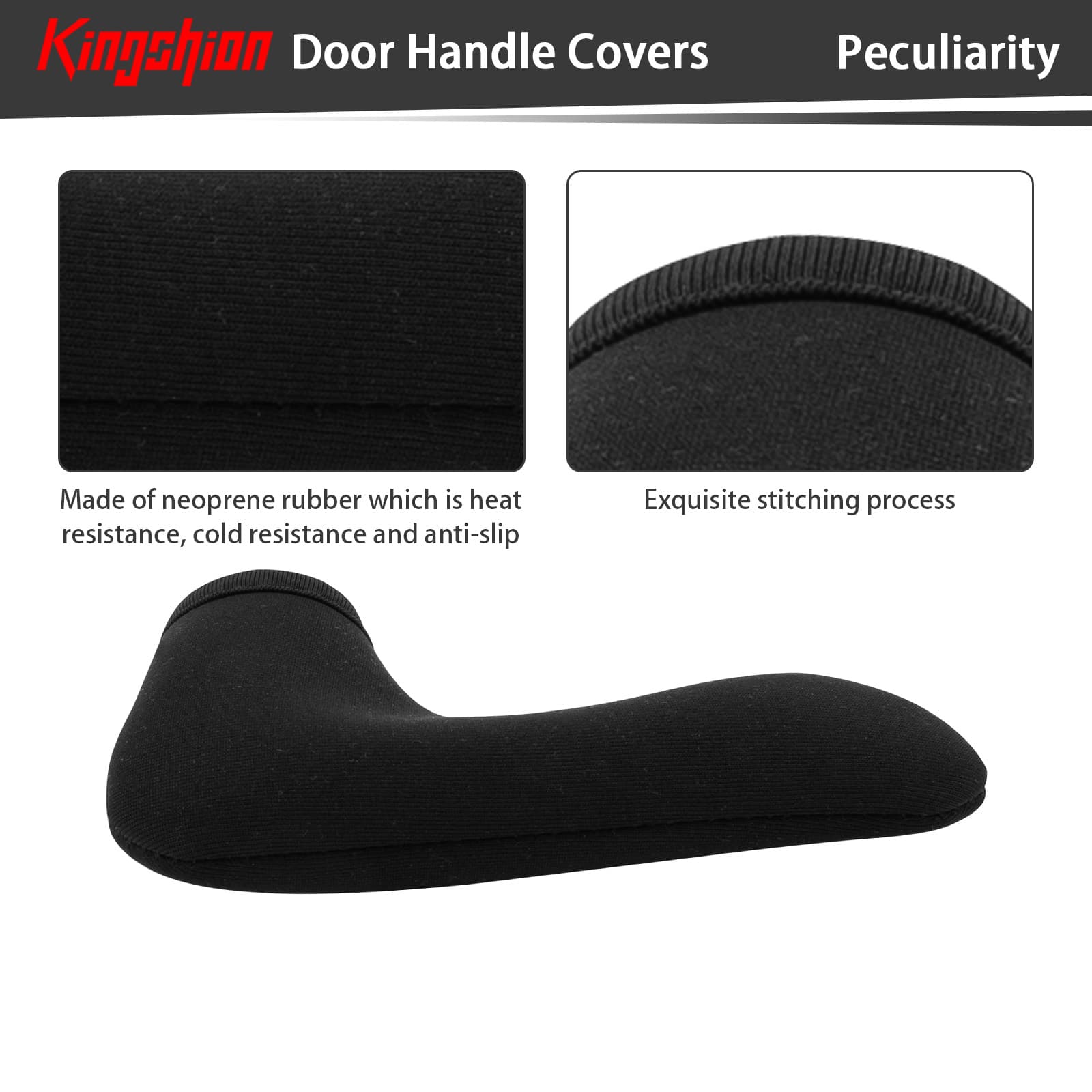 Kingshion 4 PCS Door Handle Covers, Neoprene Rubber Material Doorknob Cover, Anti-Scald Antifreeze Door Handle Protector Door Knob Cushion Cover Protect Hands from Burns and Chills, 2.6 X 5.1 Inches - 2