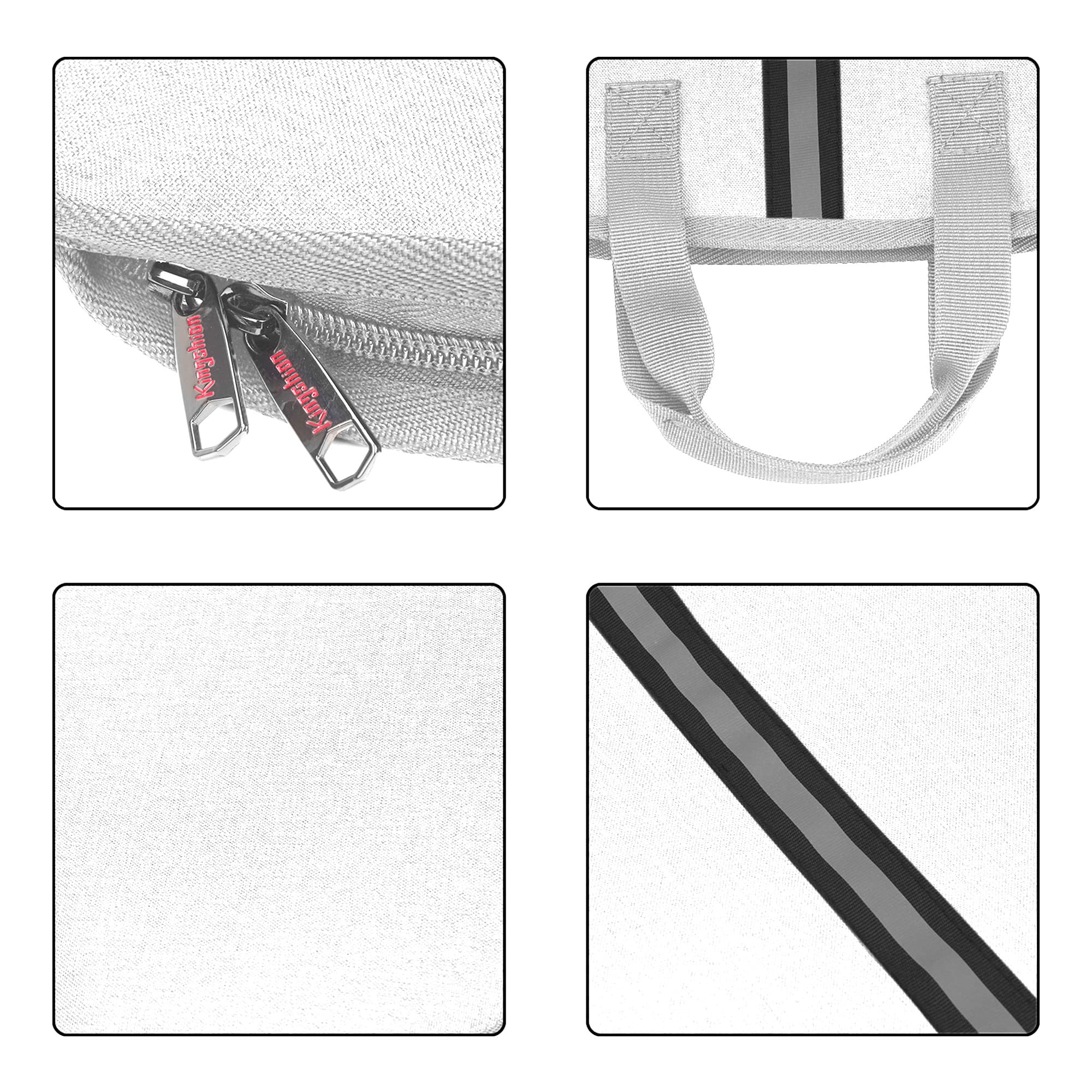 Kingshion Large Platter Storage Case - 22" x 17" - Stackable with Padded Interior - China Storage Containers for Plates and Serveware (Light Gray) - 3