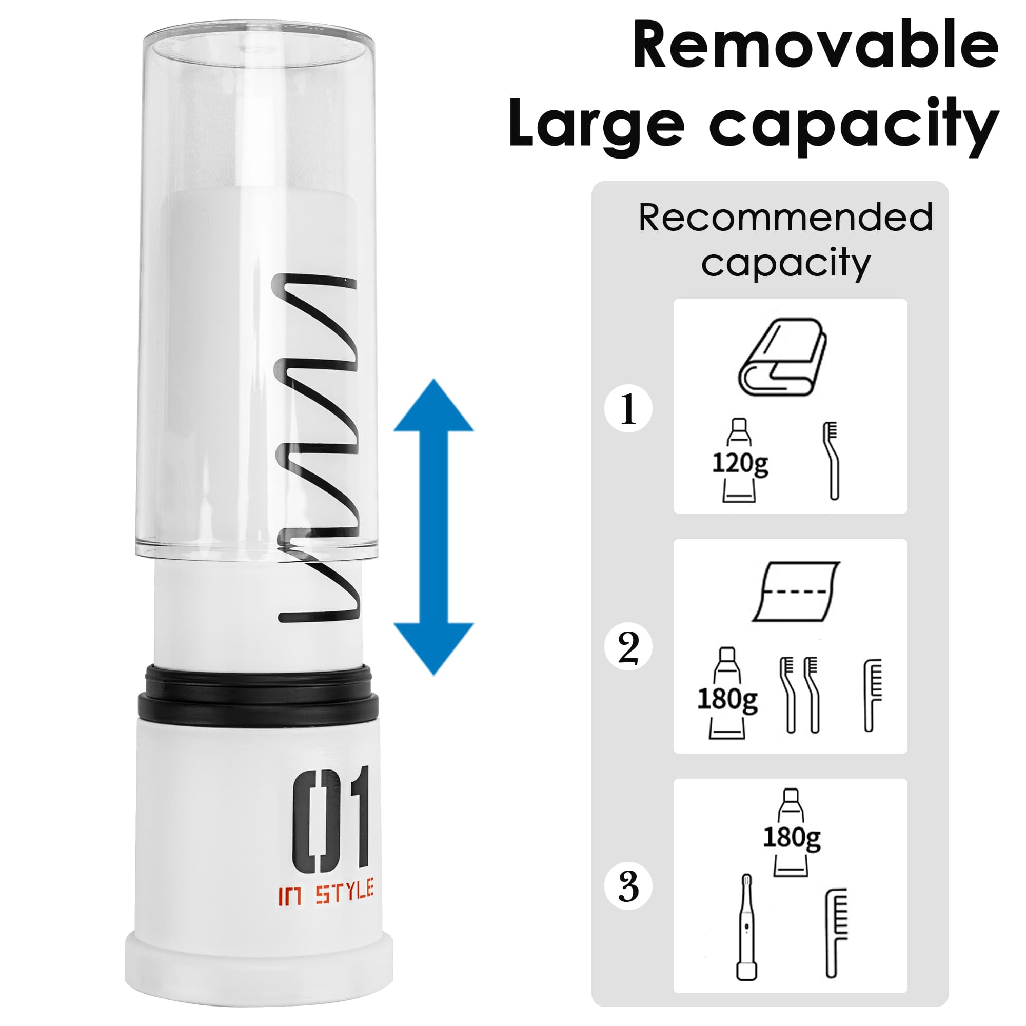 ReignSword Travel Toothbrush Cup Holder, 3 in 1 Portable Toothbrush Case with Cover, Leak-proof Toothbrush Cup Case, Suitable for Family Travel, Camping, Home (White) - 5
