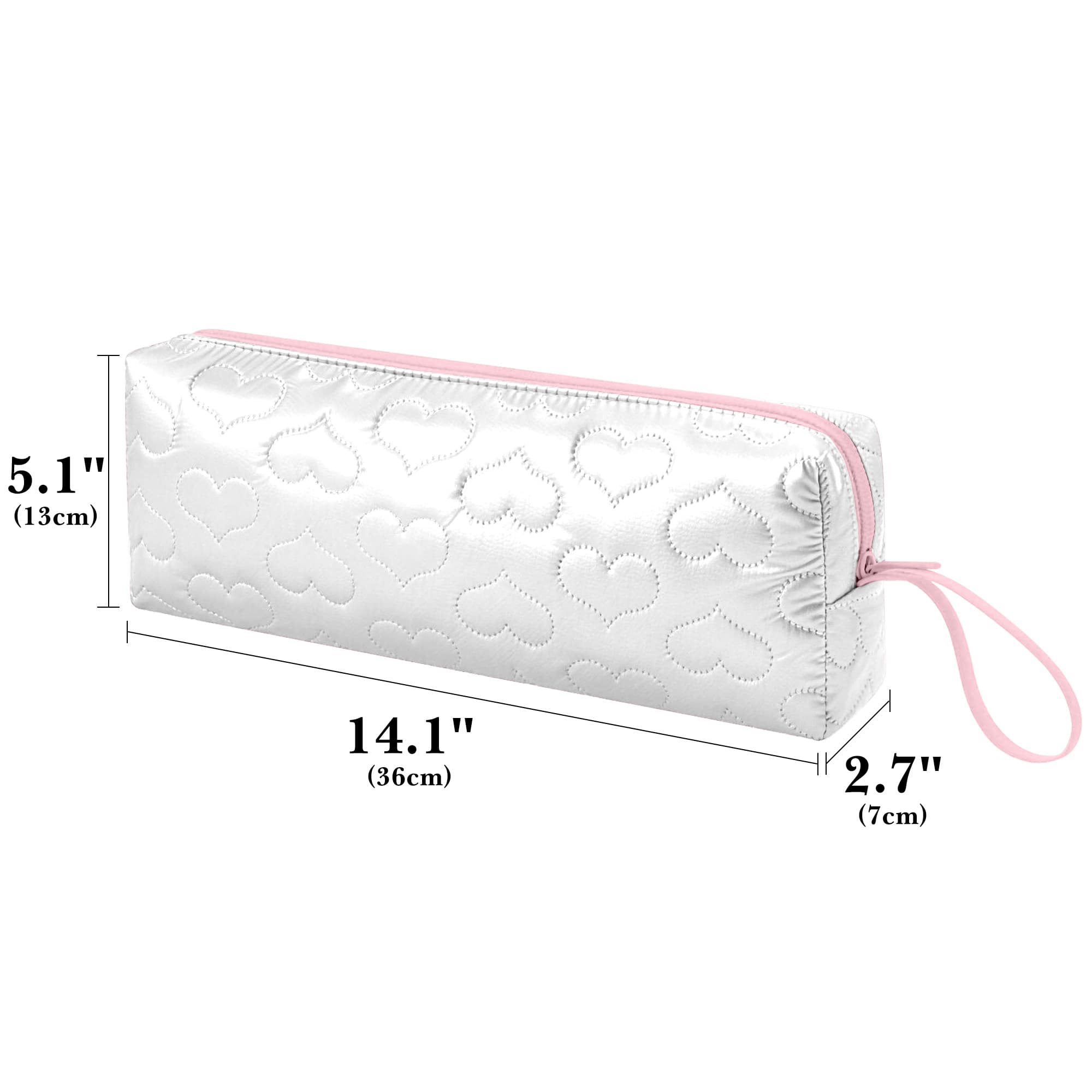 ReignSword Heat Resistant Hair Tools Travel Bag, Portable Storage Case Pouch with Heart Pattern for Curling Irons, Flat Irons, Hair Straighteners and Accessories (White) - 3