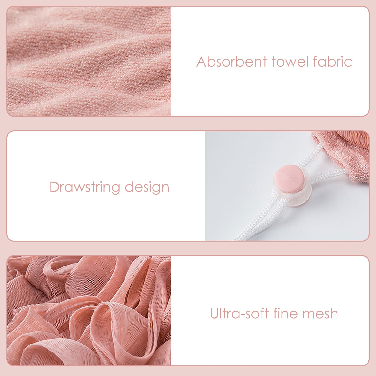 ReignSword 4 Pcs Bar Soap Loofah, 2 in 1 Drawstring Loofah Soap Holder, Exfoliation Mesh Shower Sponge for Bar Soap, Cleansing Smooth Skin (Round, 4 Color) - 4